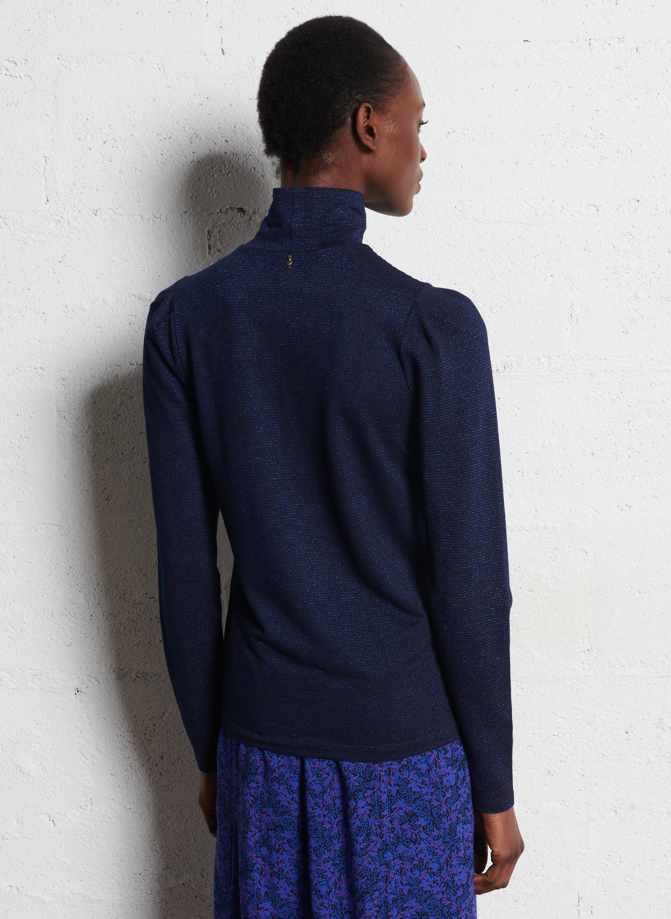 Tee-shirt col montant rayé ONE STEP Bleu