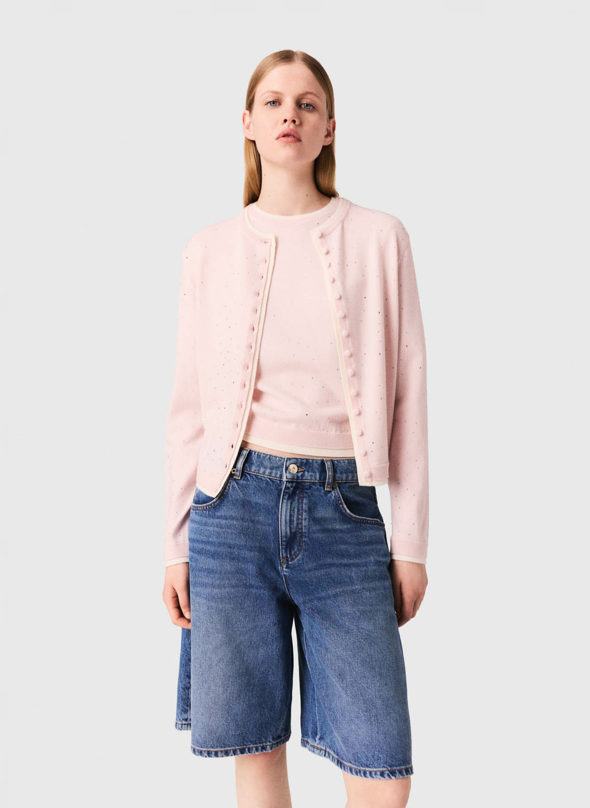 Rechte cardigan van gemengde wol MAJE