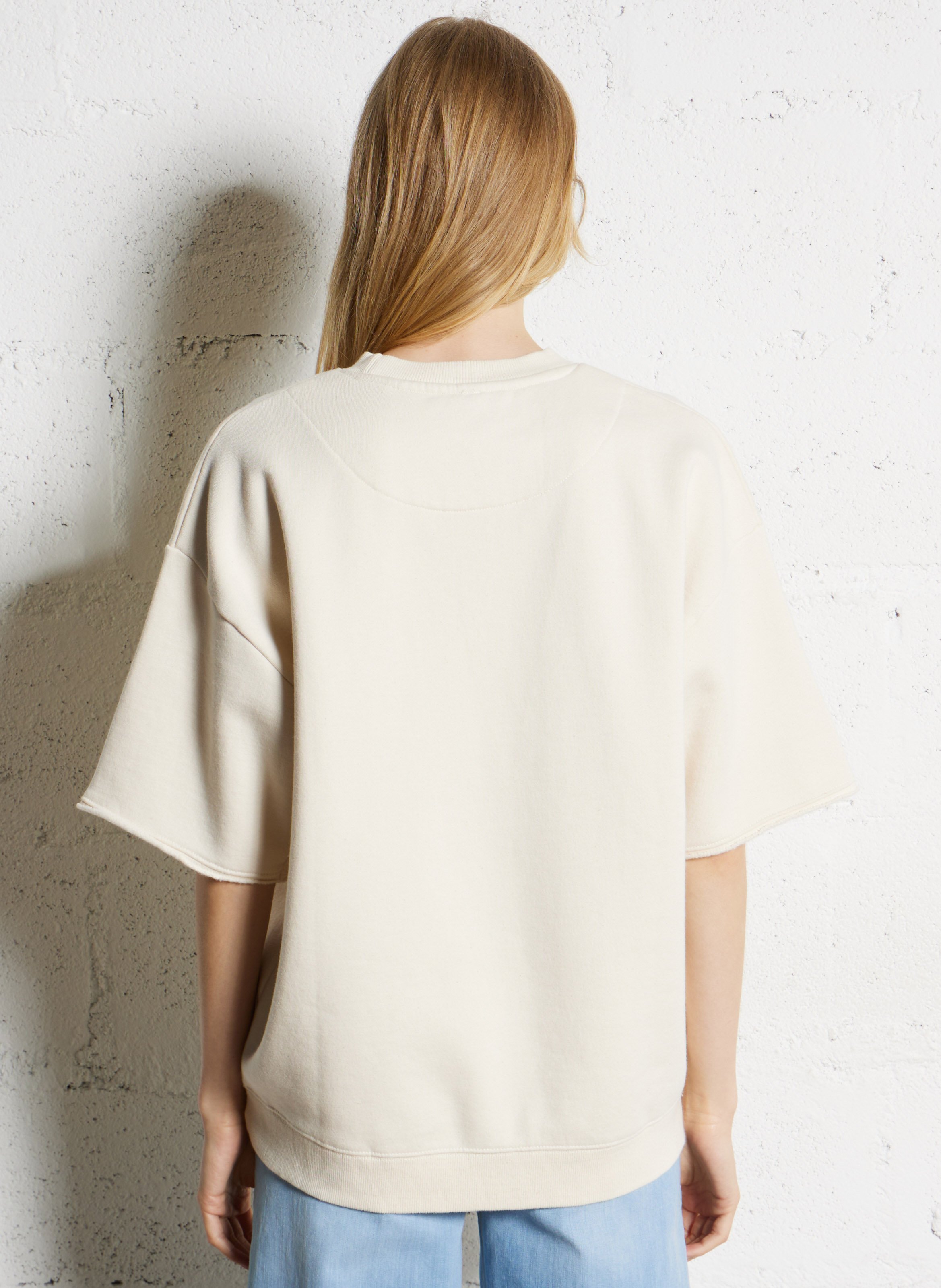 Sweat col rond en coton mélangé NEWTONE Beige