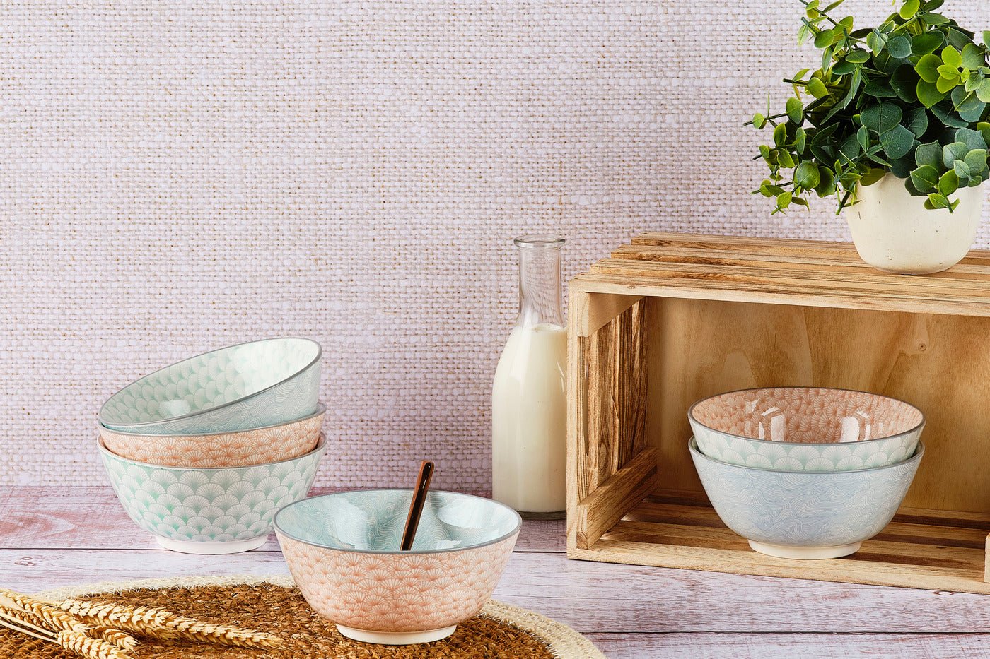 PATTERN - 6-piece bowl set BJORN Multicolored