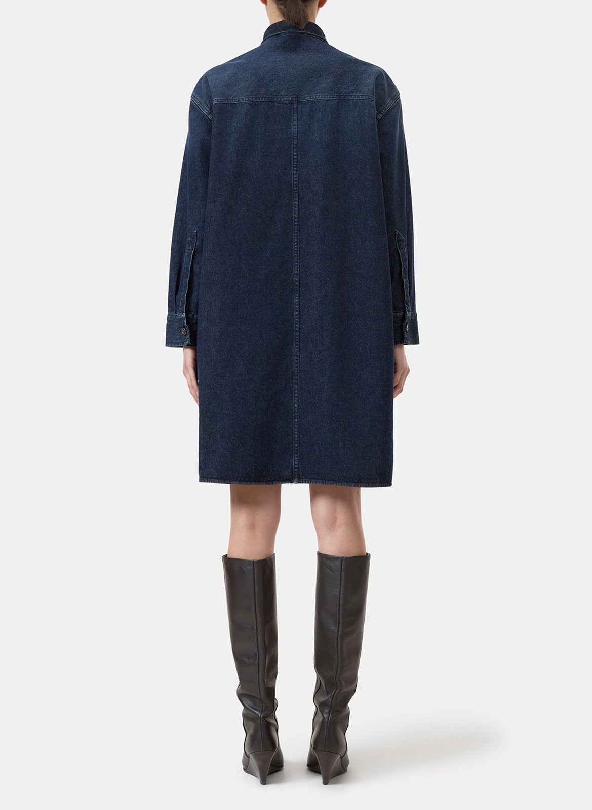 Mid-length raw denim shirt dress CLOSED Blue