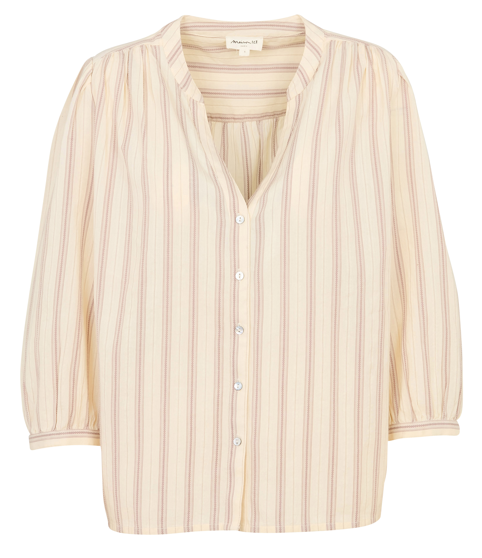 Chemisier col tunisien en coton MAISON 123 Beige