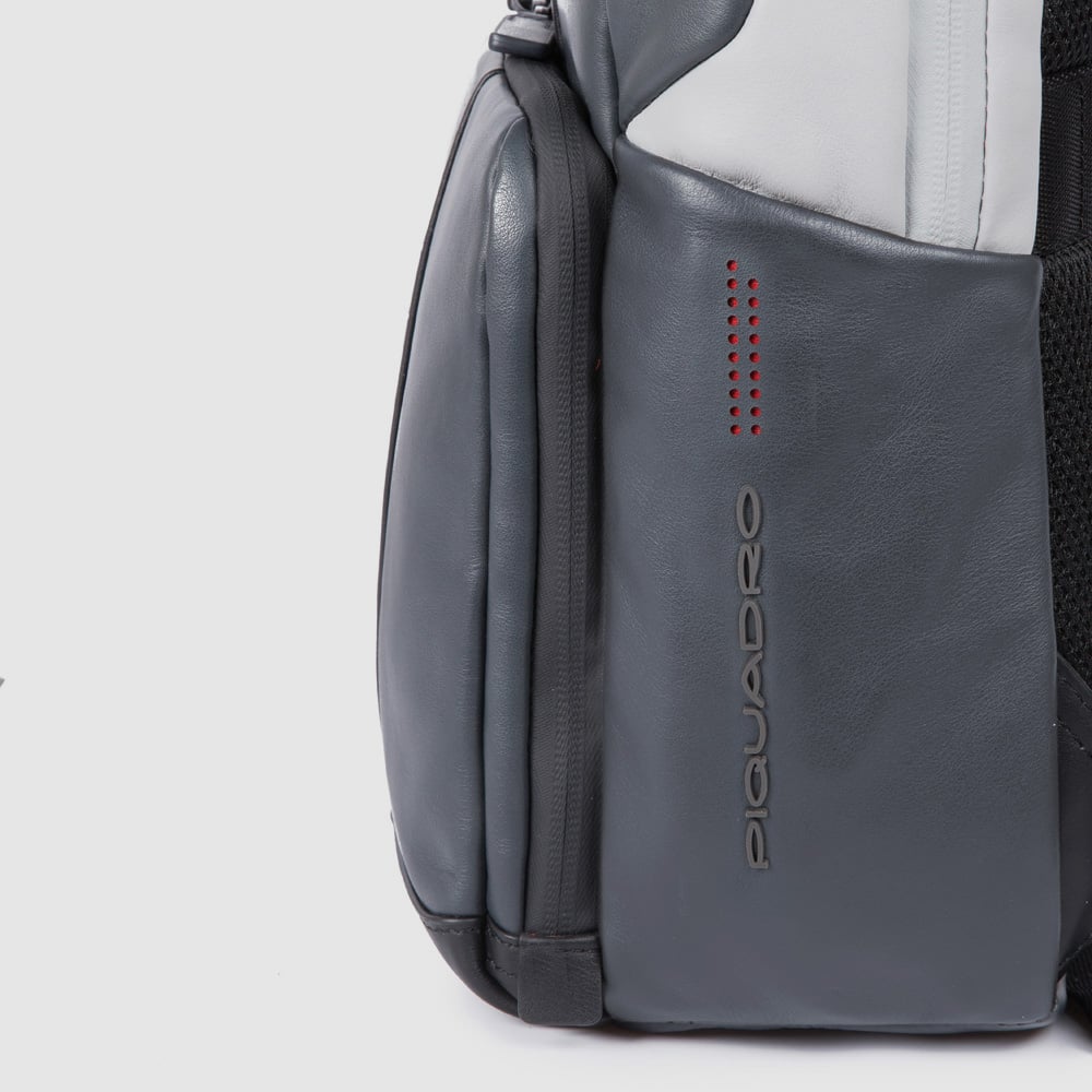 Leather backpack PIQUADRO Grey