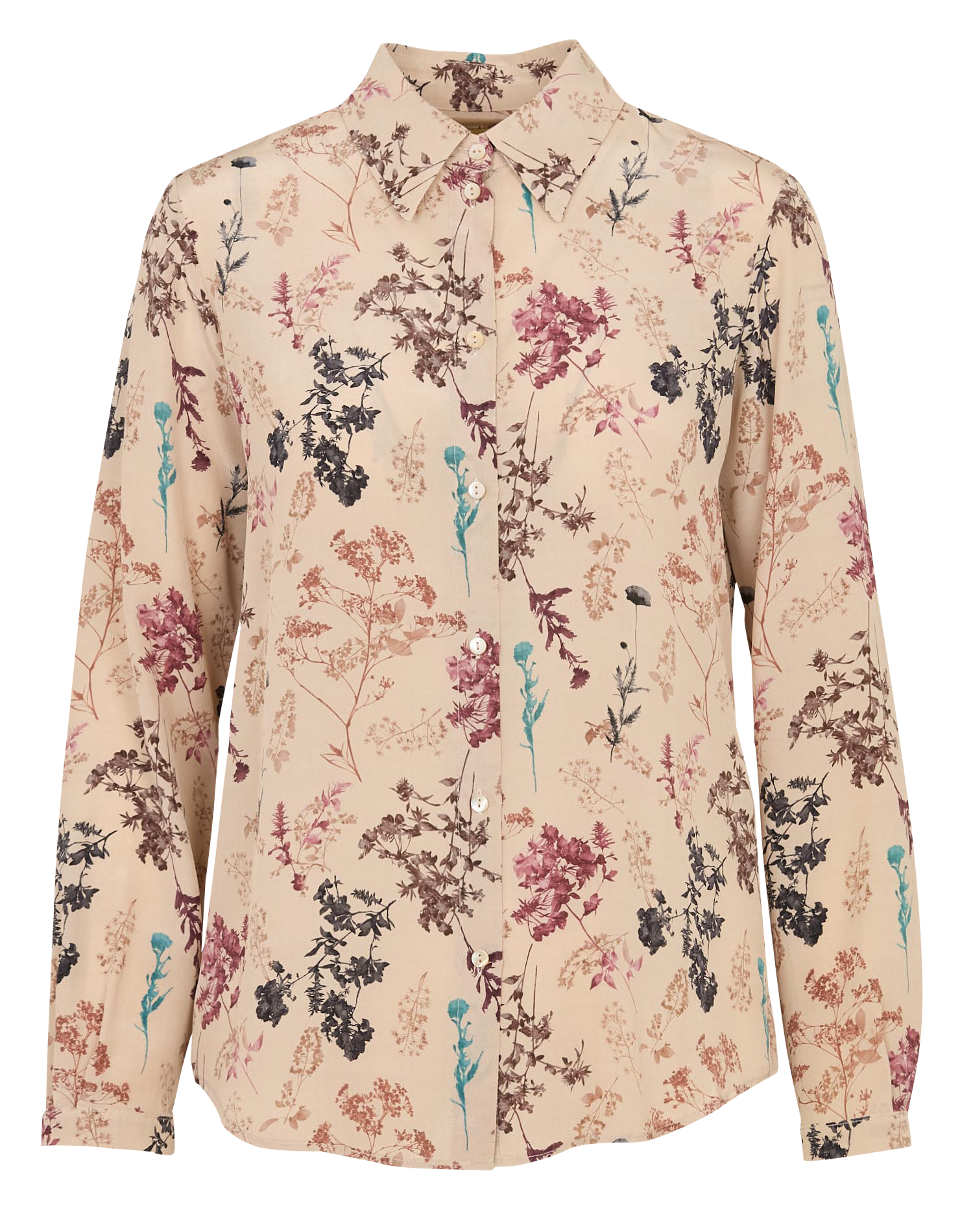 Chemise droite en soie MOMONI Beige