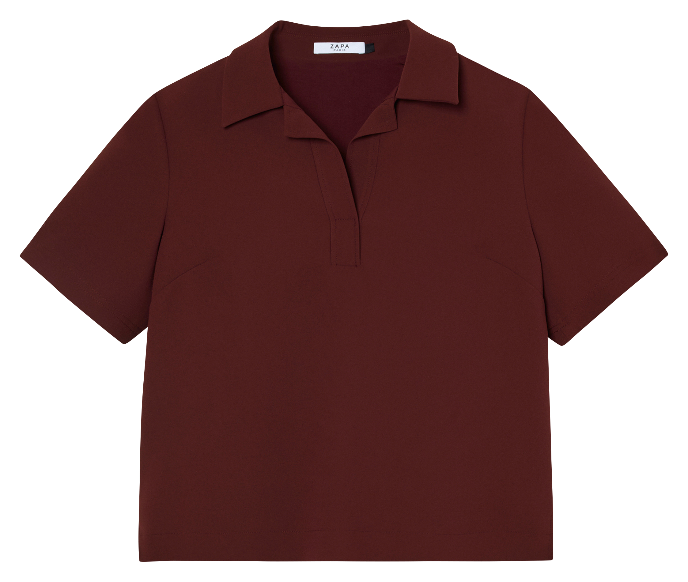 Short-sleeve solid color polo top ZAPA Red