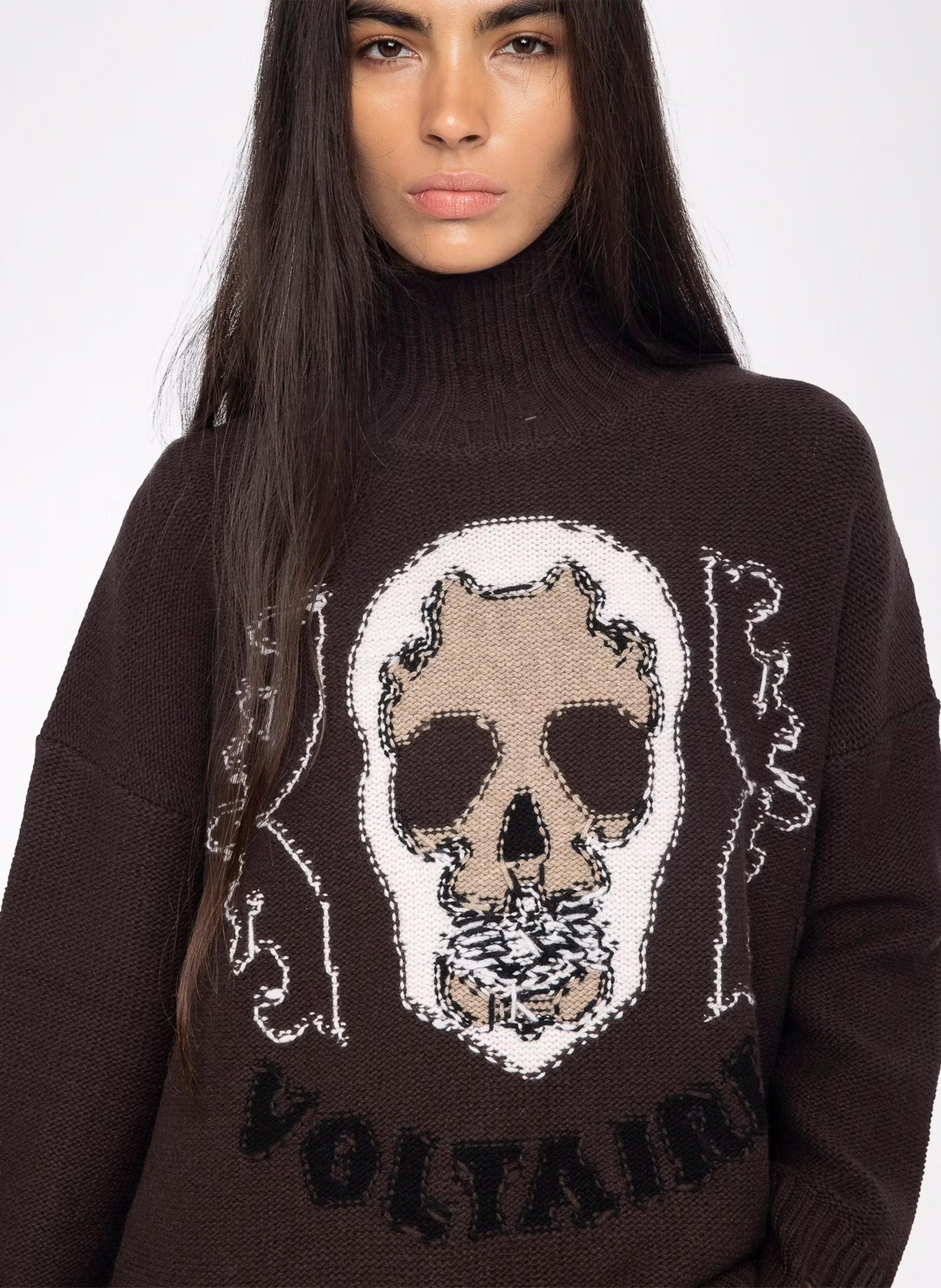 Printed wool high-neck jumper ZADIG&VOLTAIRE Brown