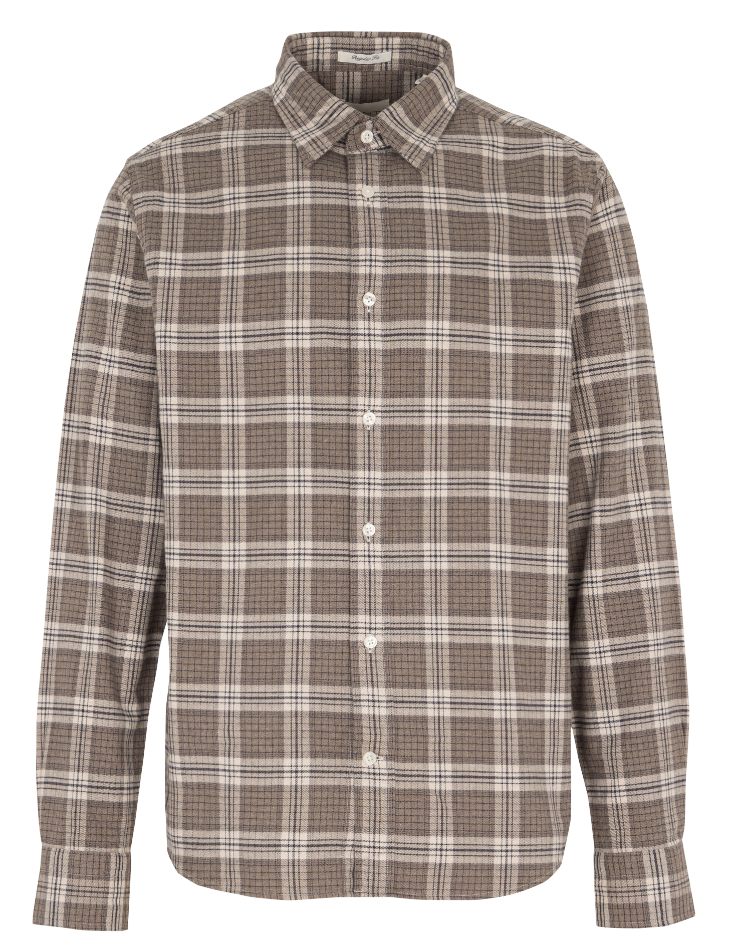 Chemise droite col classique à carreaux en coton GANT Kaki