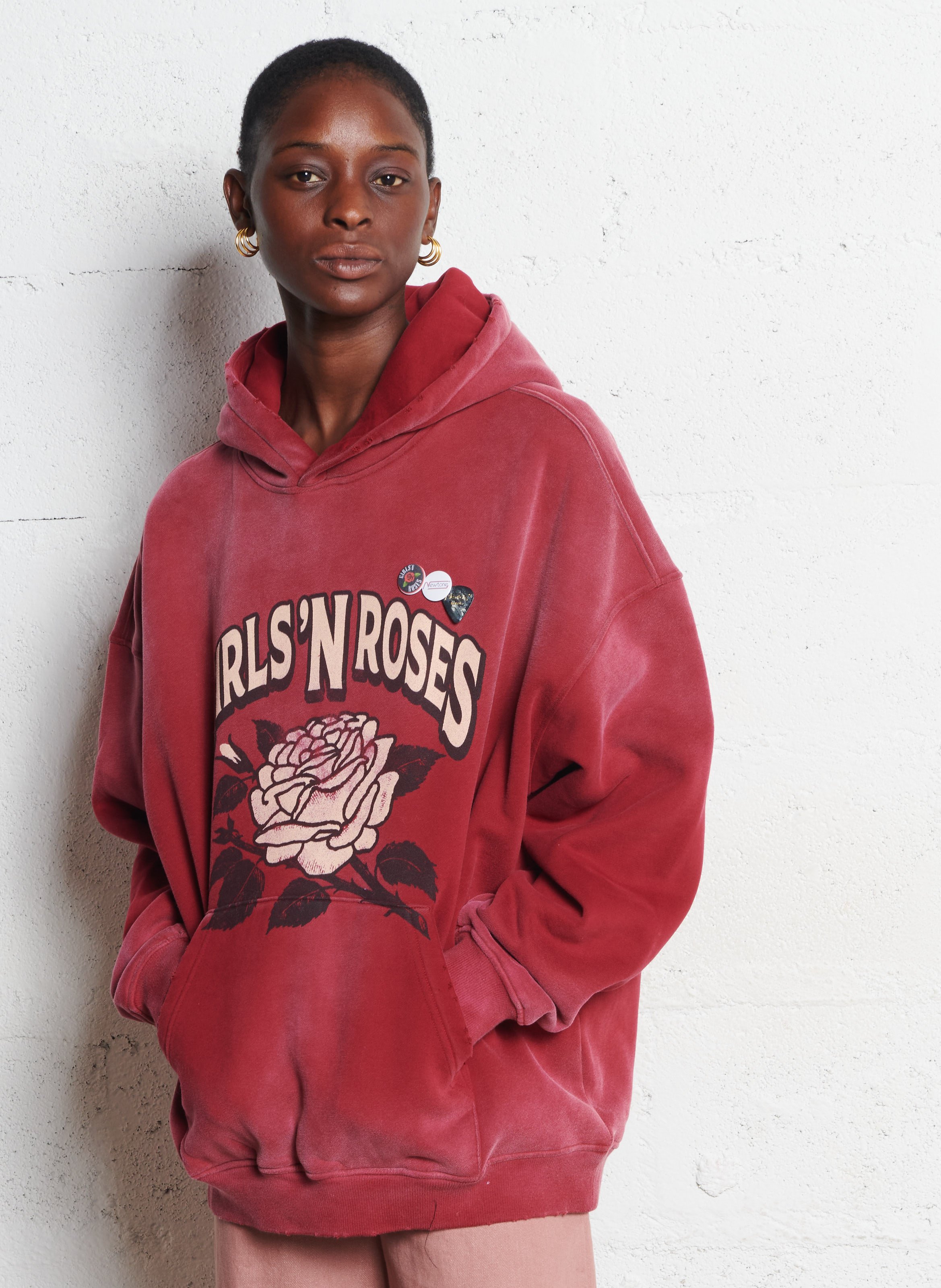 Sweat col rond en coton mélangé NEWTONE Rouge