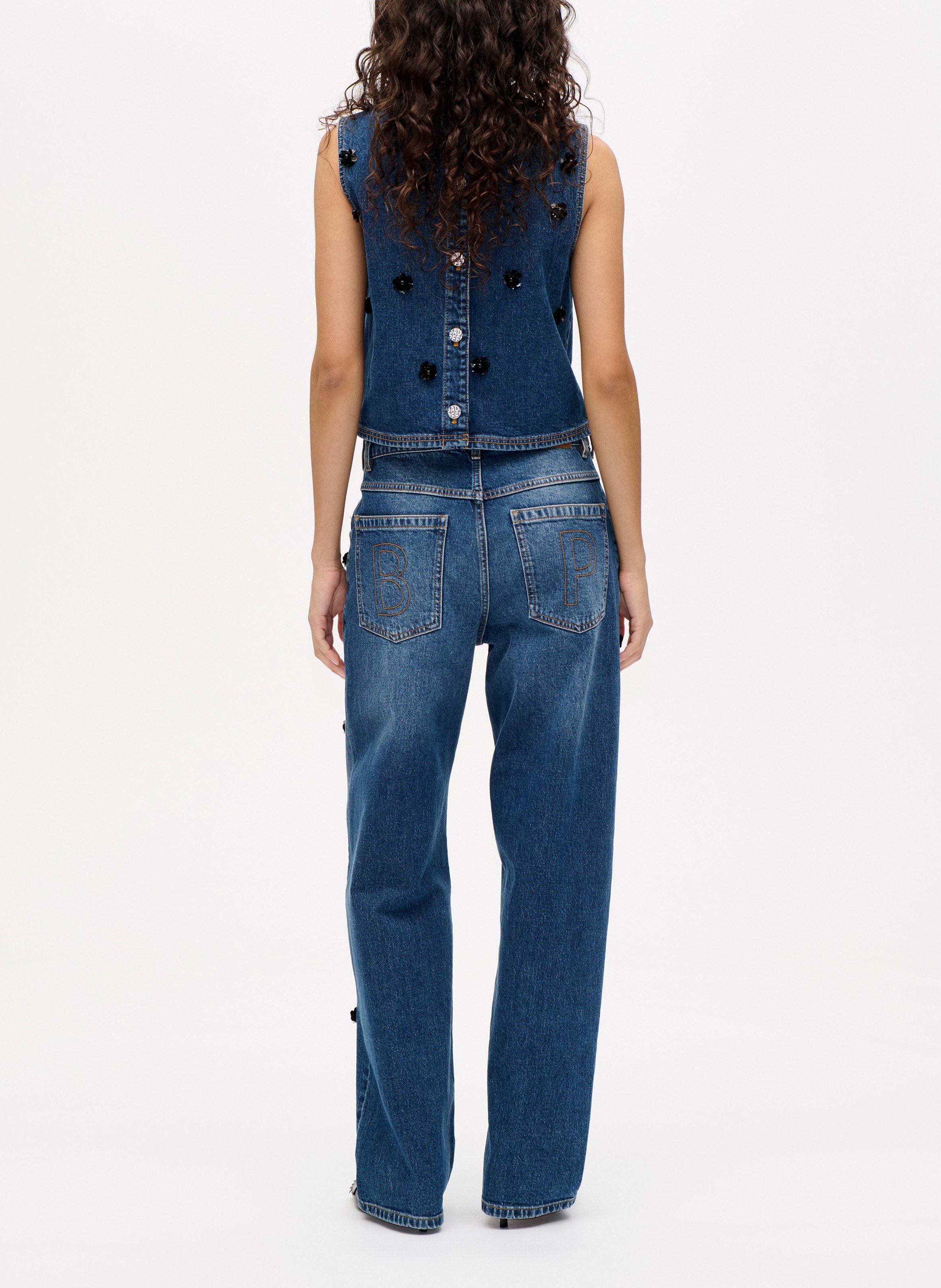 Jean large taille haute en coton bio mélangé BAUM UND PFERDGARTEN Bleu