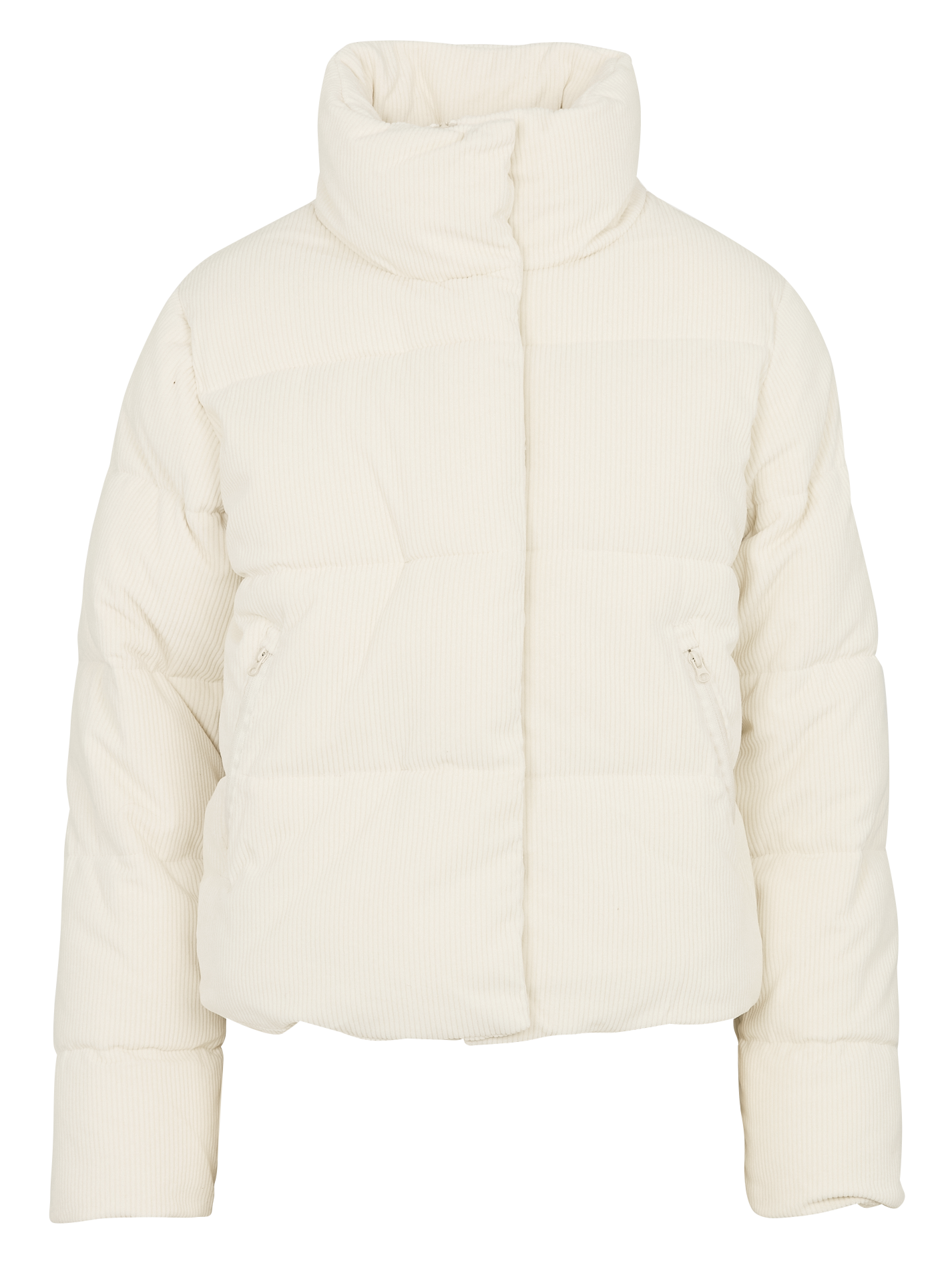 Doudoune courte col montant en velours côtelé SUD EXPRESS Blanc