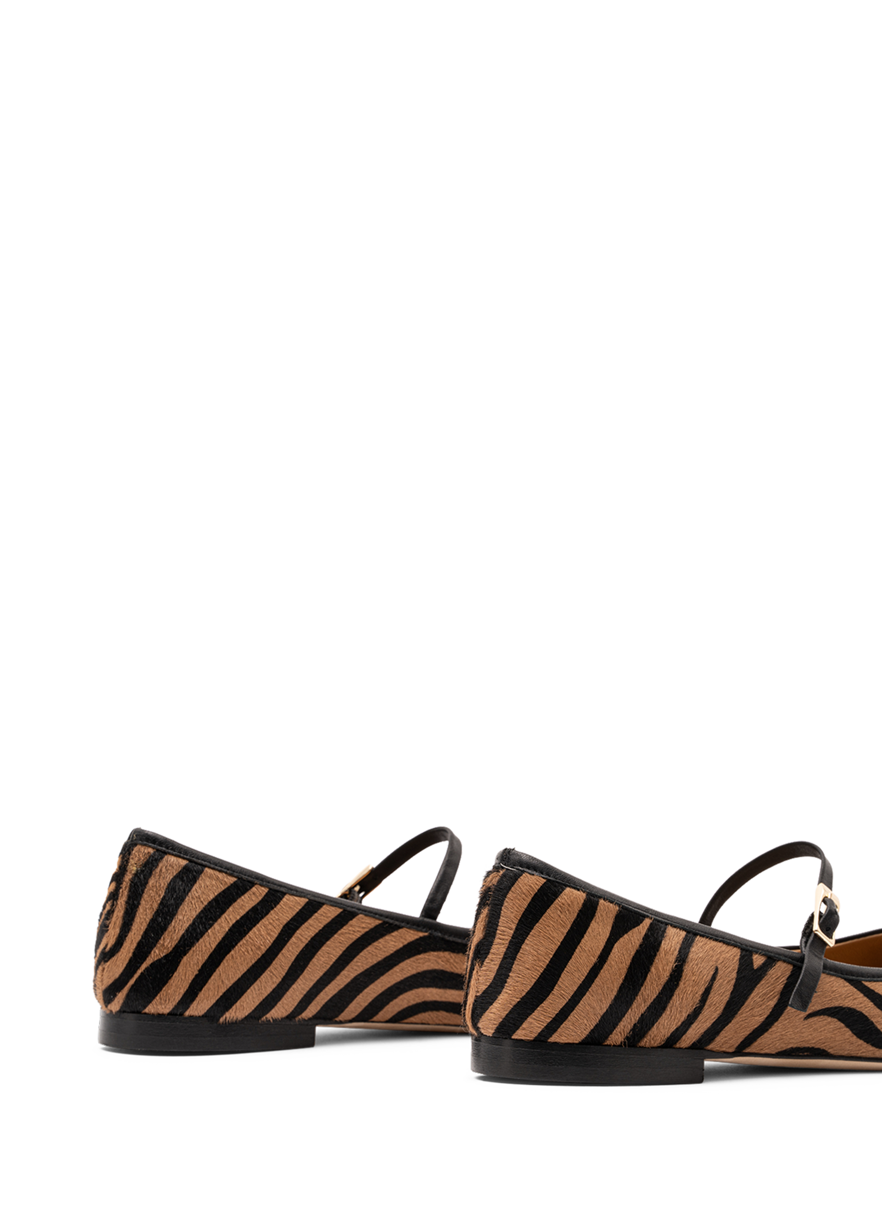 Zebra pony hair ballerina flats PARALLELE PARIS White