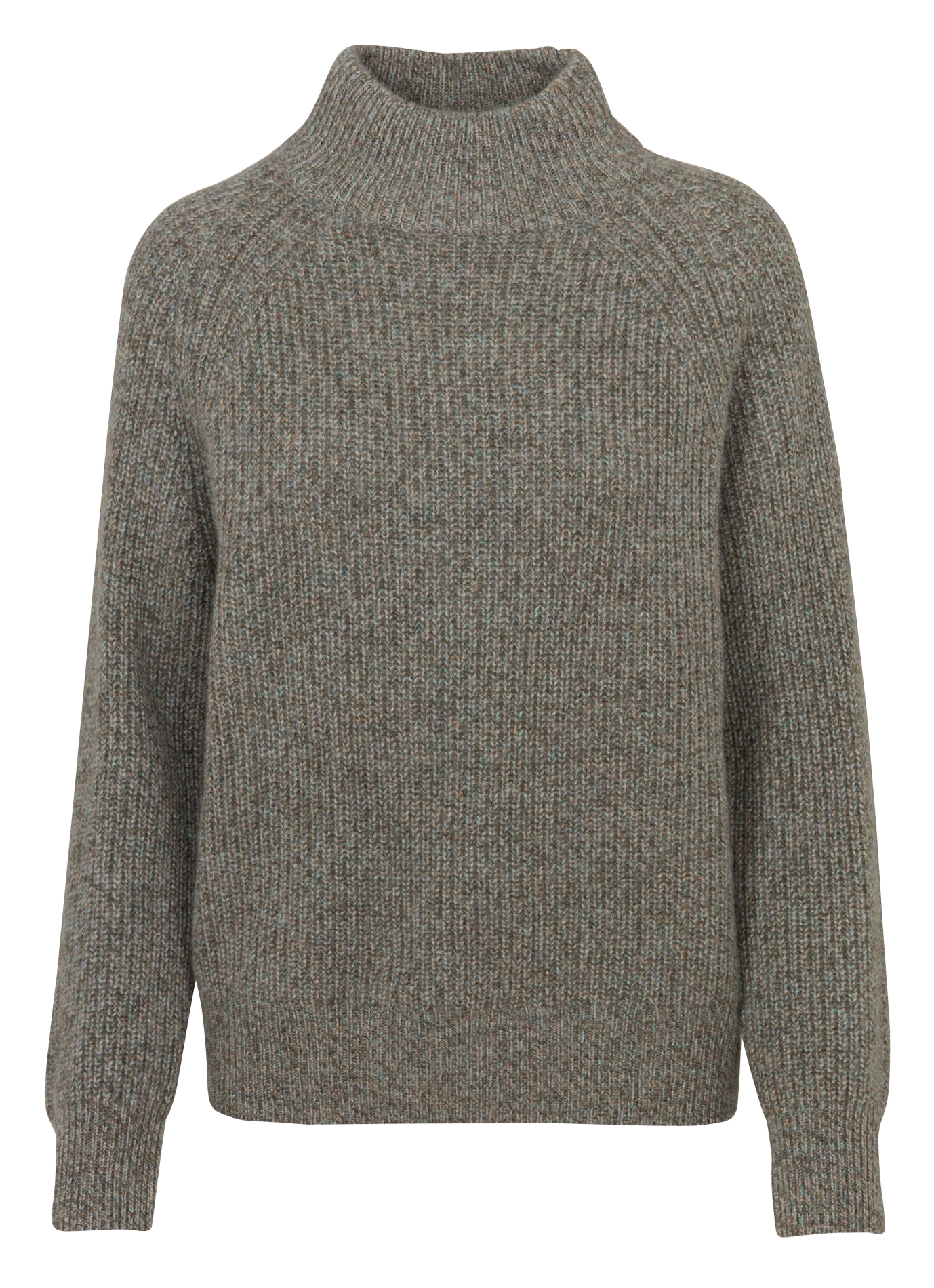 Pull droit uni col montant en cachemire MAISON 123 Vert