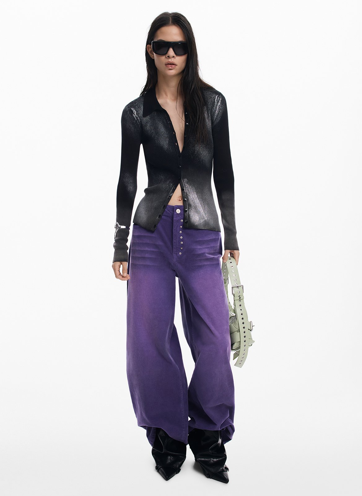 Chemise droite col classique imprimée DESIGUAL Noir