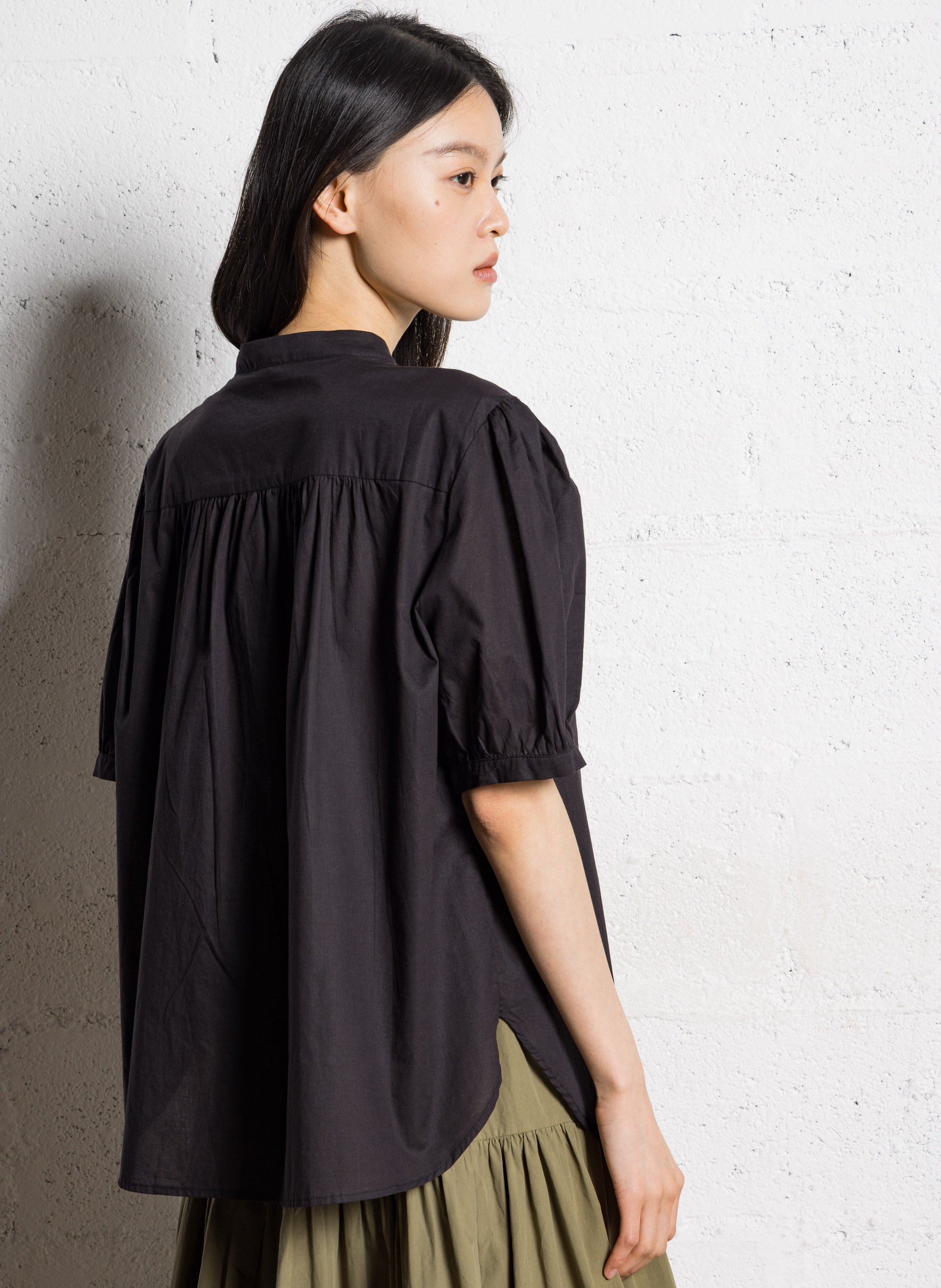 Oversize-Baumwollhemd mit klassischem Kragen JC SOPHIE Schwarz