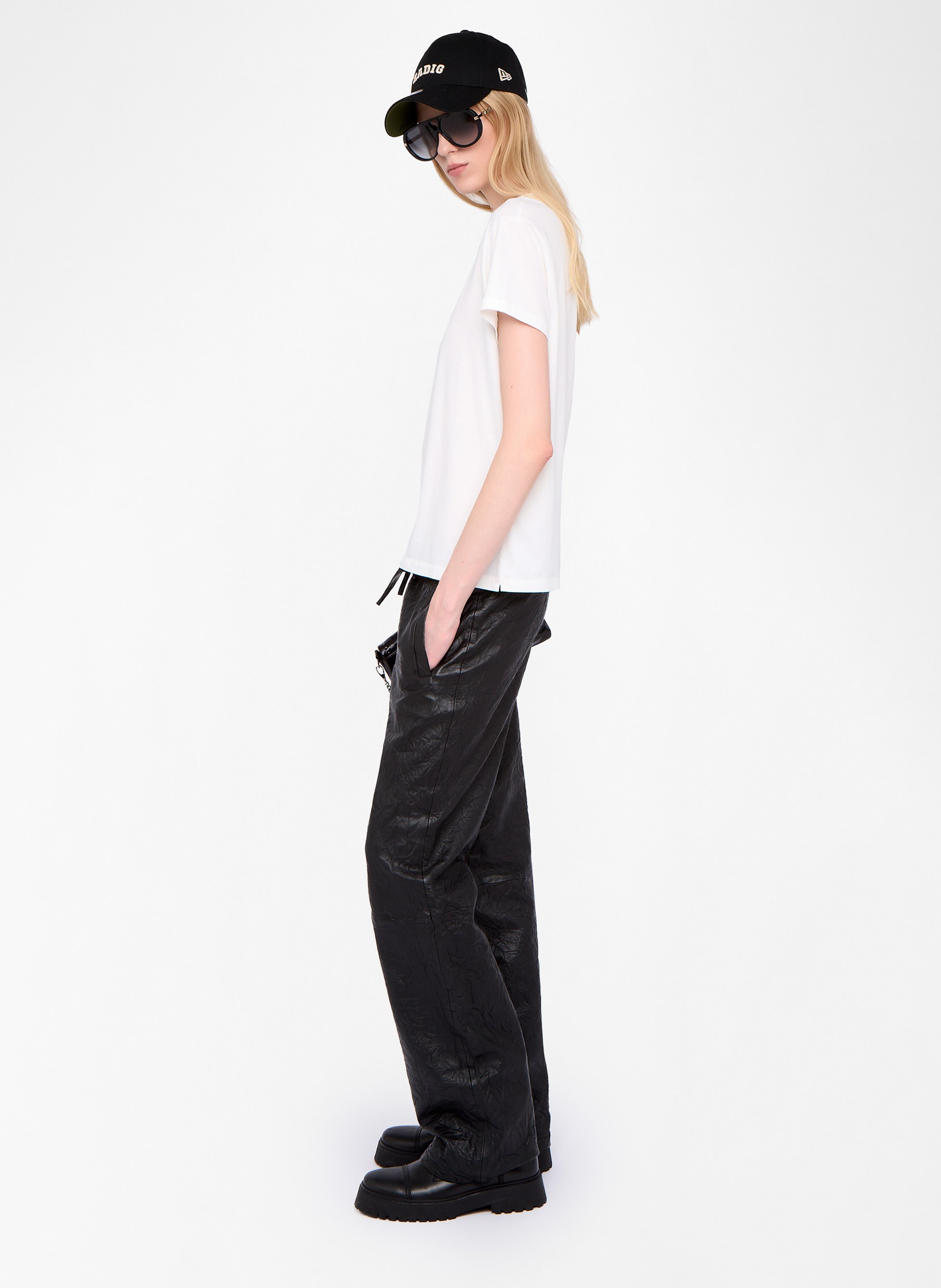 Tee-shirt droit col rond en coton ZADIG&VOLTAIRE Blanc