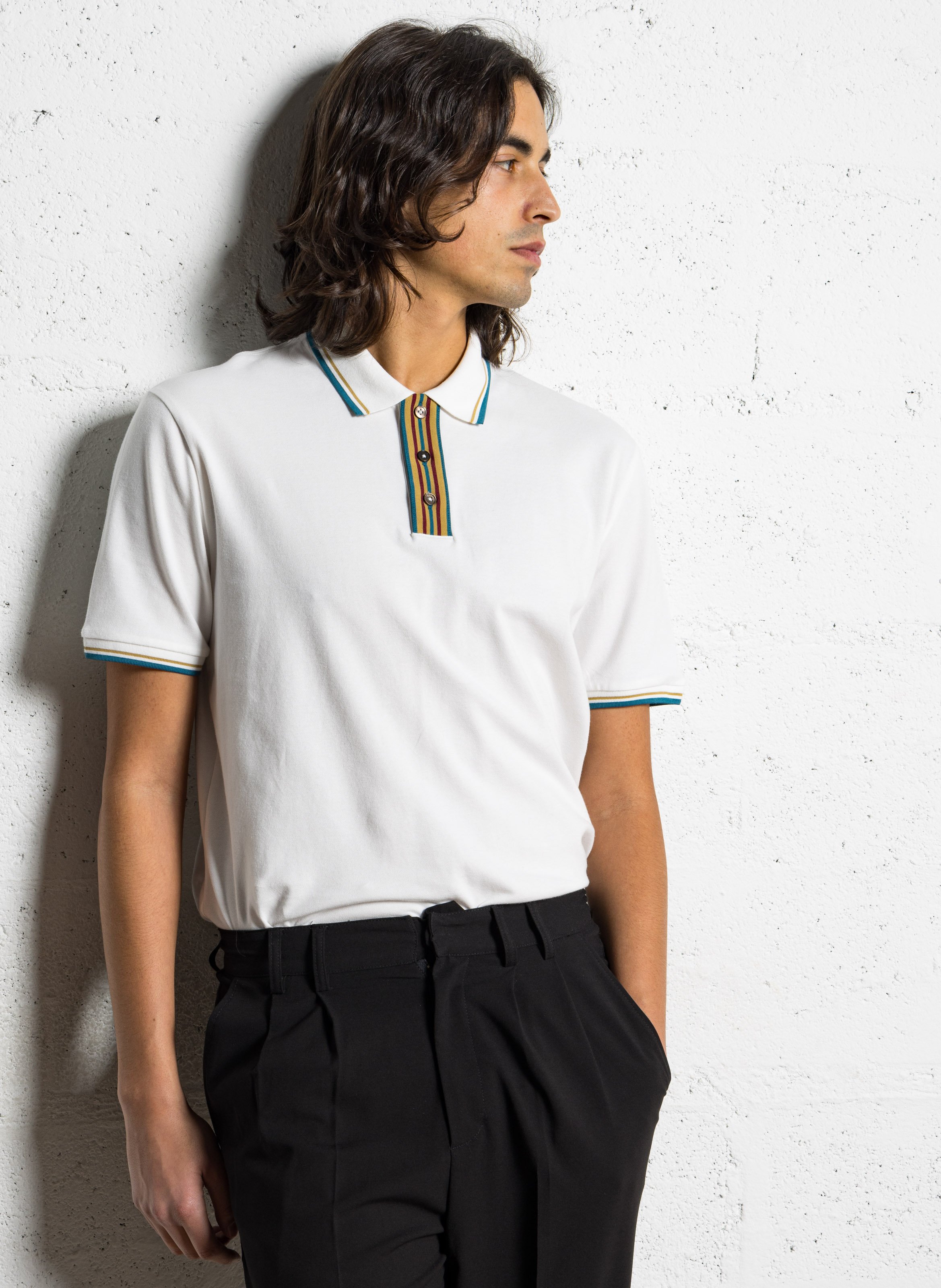 Straight organic cotton polo shirt PAUL SMITH White