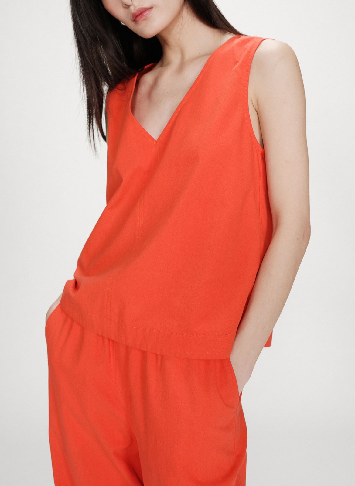 Top col v  GRACE ET MILA Rouge