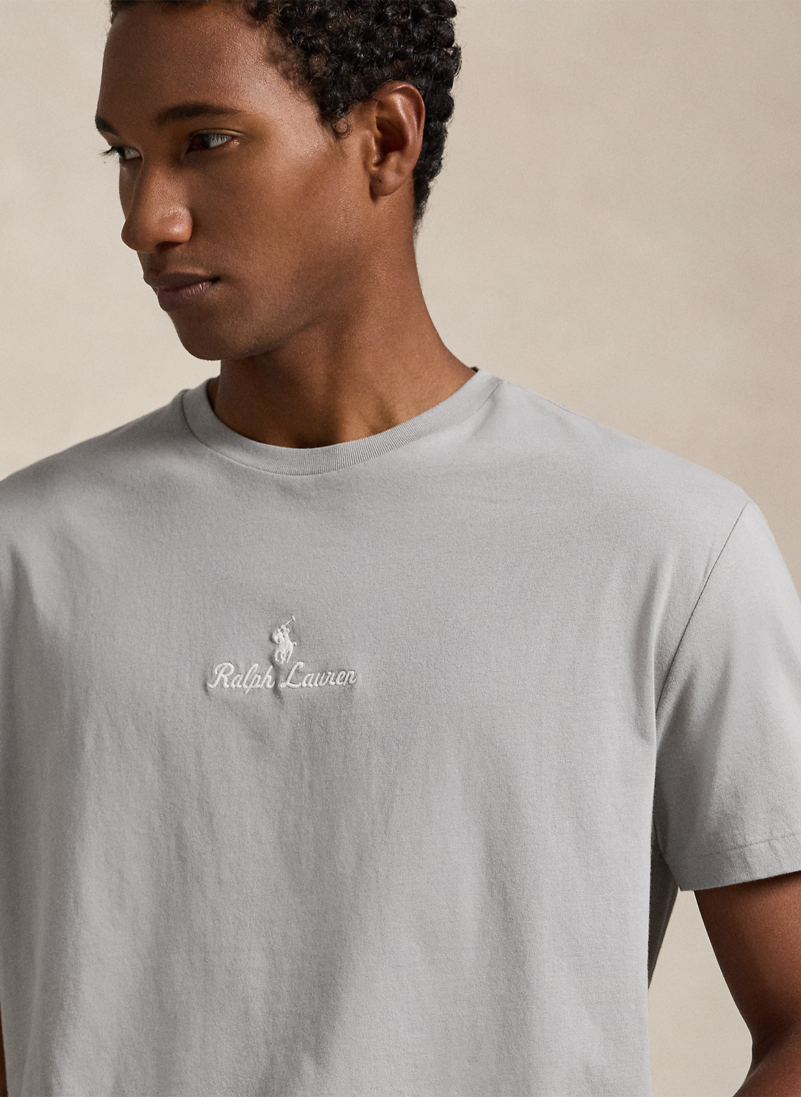 Tee-shirt col rond en coton Gris