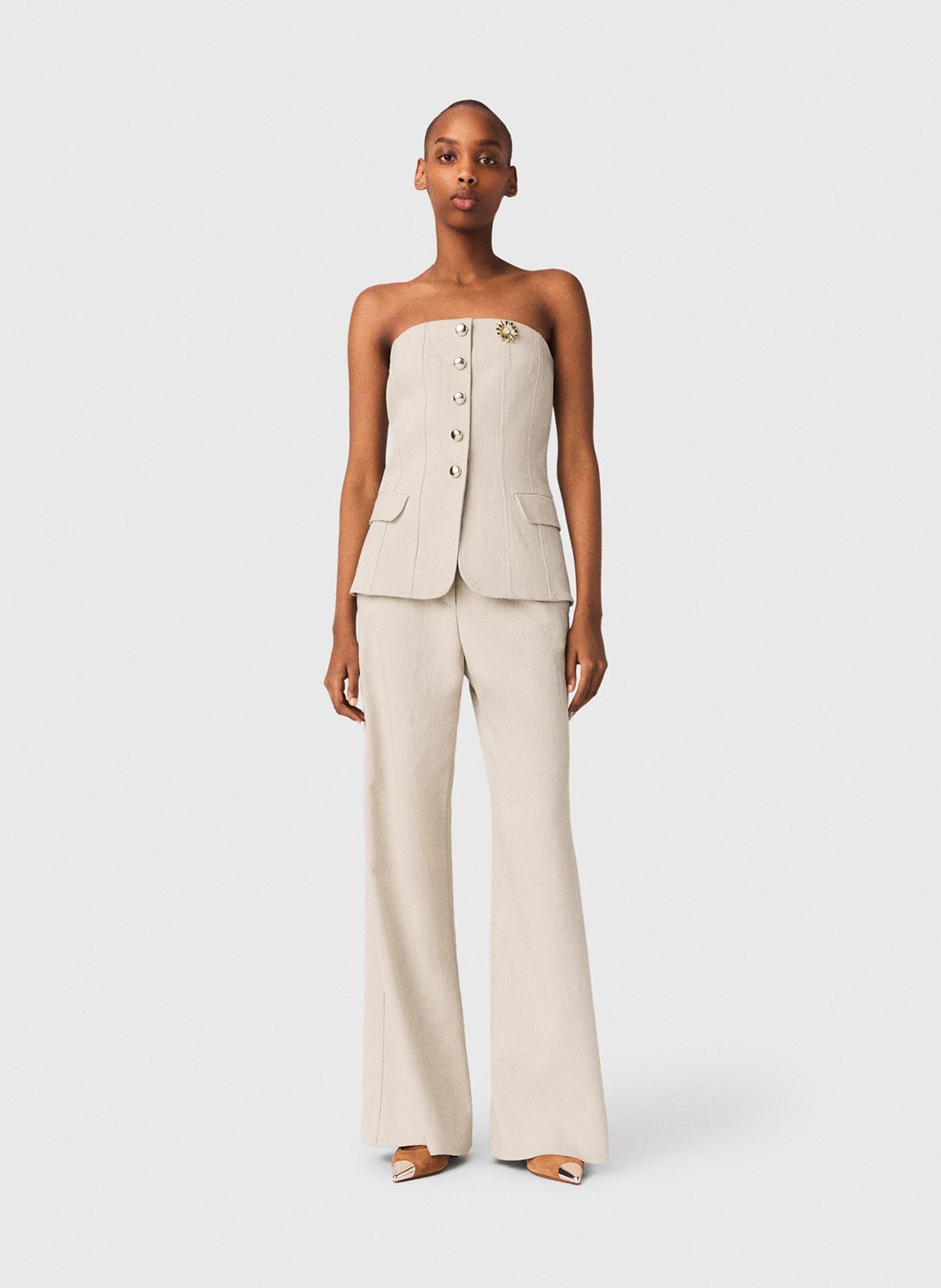 Strakke bustiertop MAJE Beige