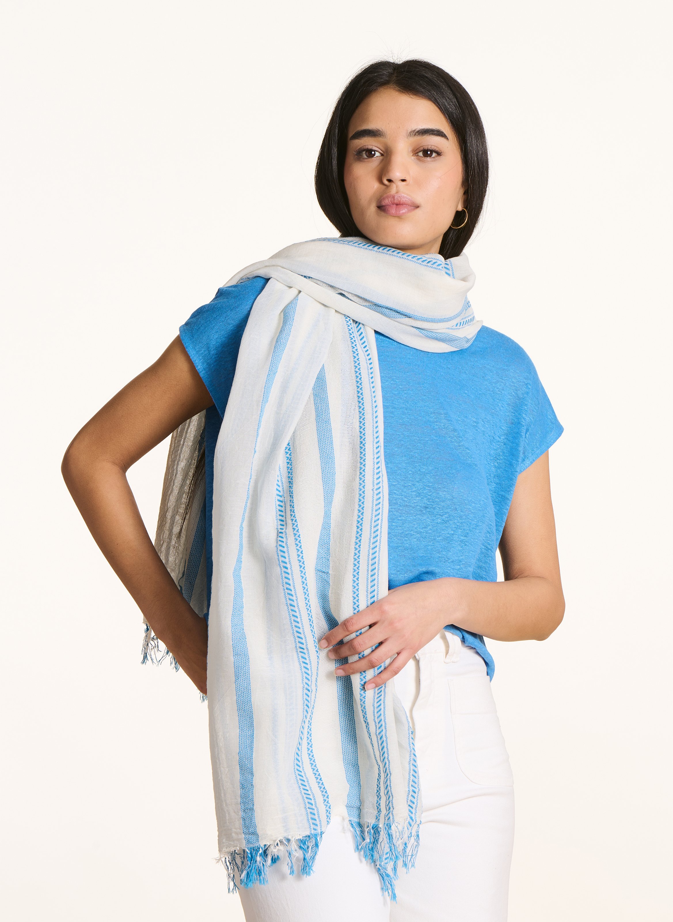 Baumwoll-Foulard LA FEE MARABOUTEE Blau