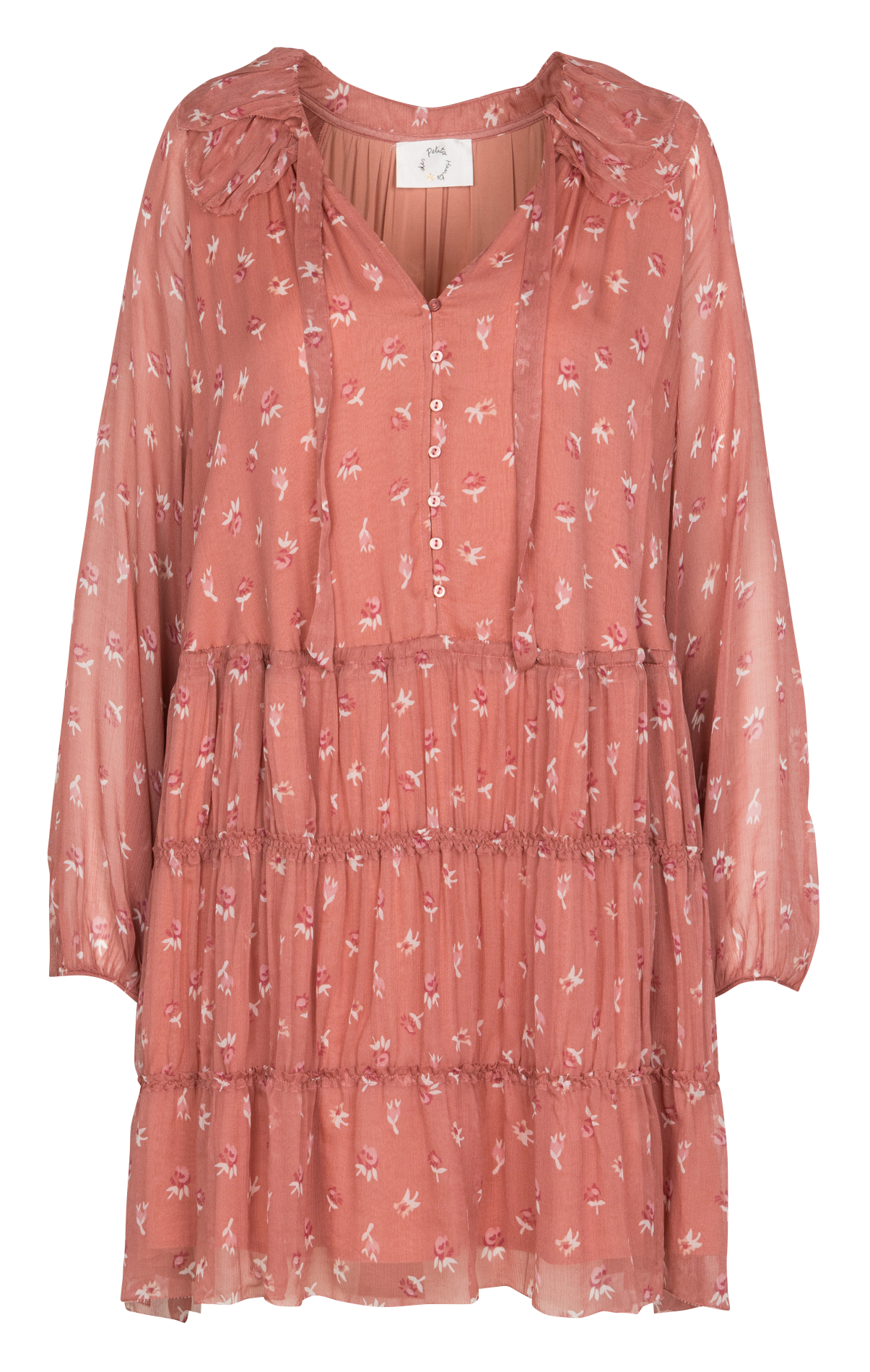 Robe courte mousseline imprimée DES PETITS HAUTS Rose