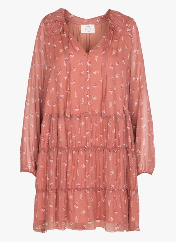 Short printed chiffon dress Pink Des petits hauts - Women | Place des Tendances Short printed chiffon dress Pink Des petits hauts - Women | Place des Tendances