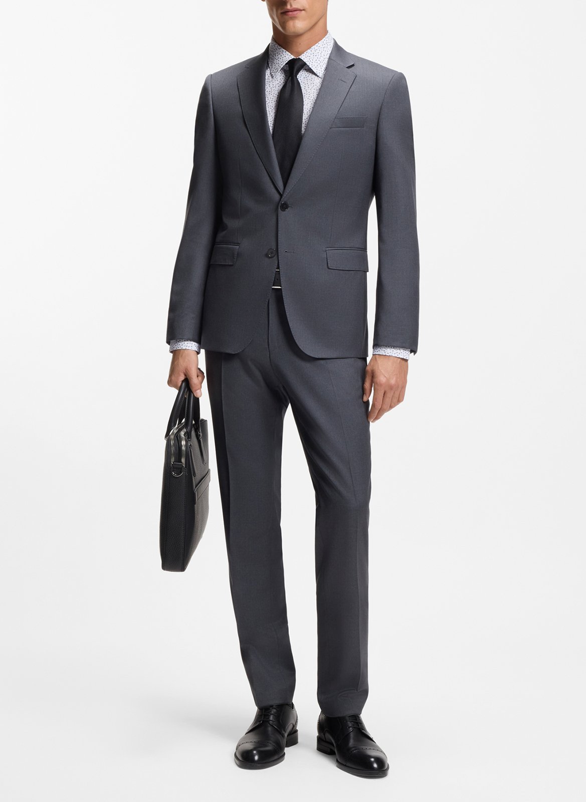 Straight classic collar shirt in printed blended cotton BOSS Blue