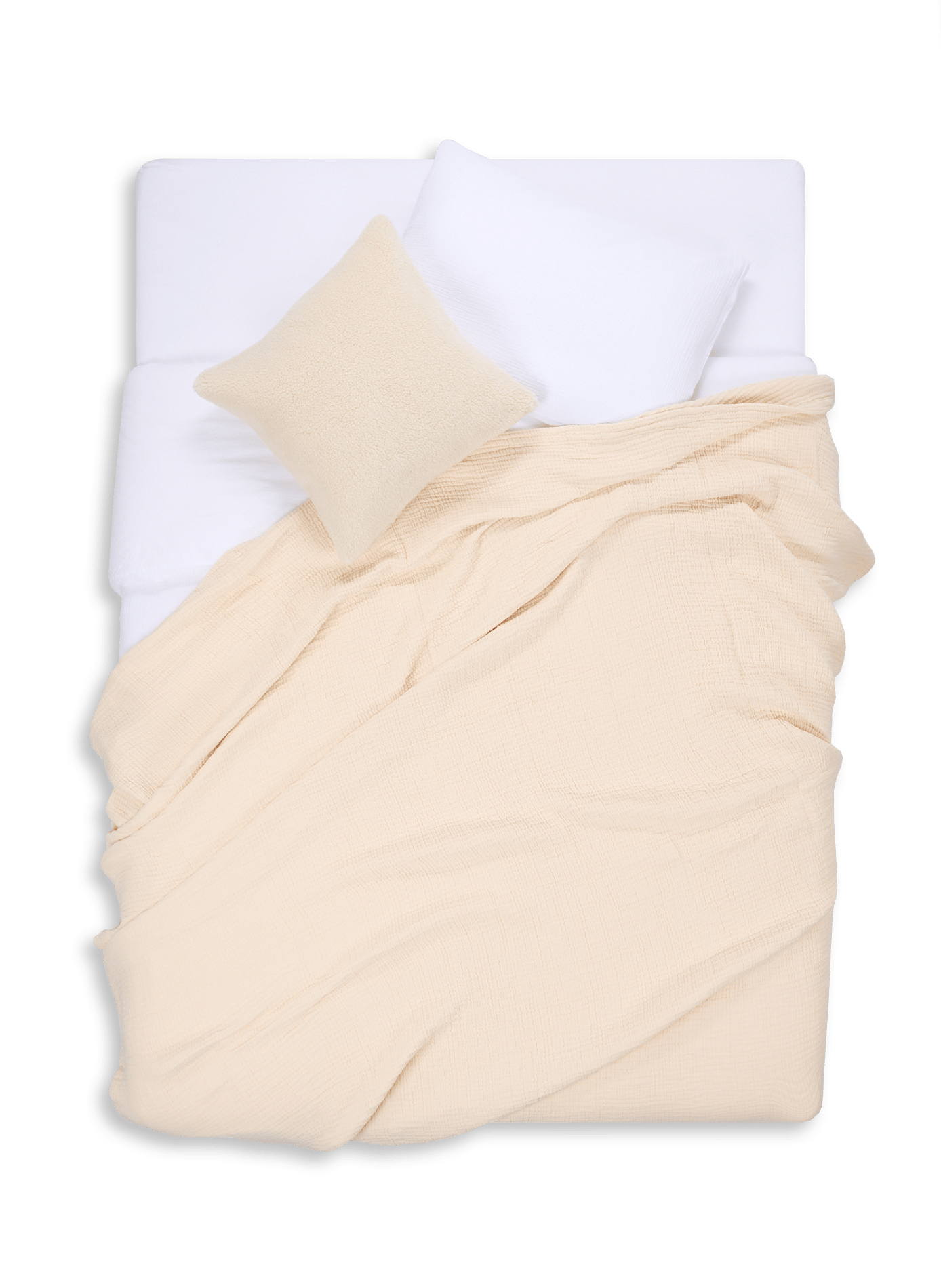 Cotton gauze bedspread AU PRINTEMPS PARIS MAISON Beige