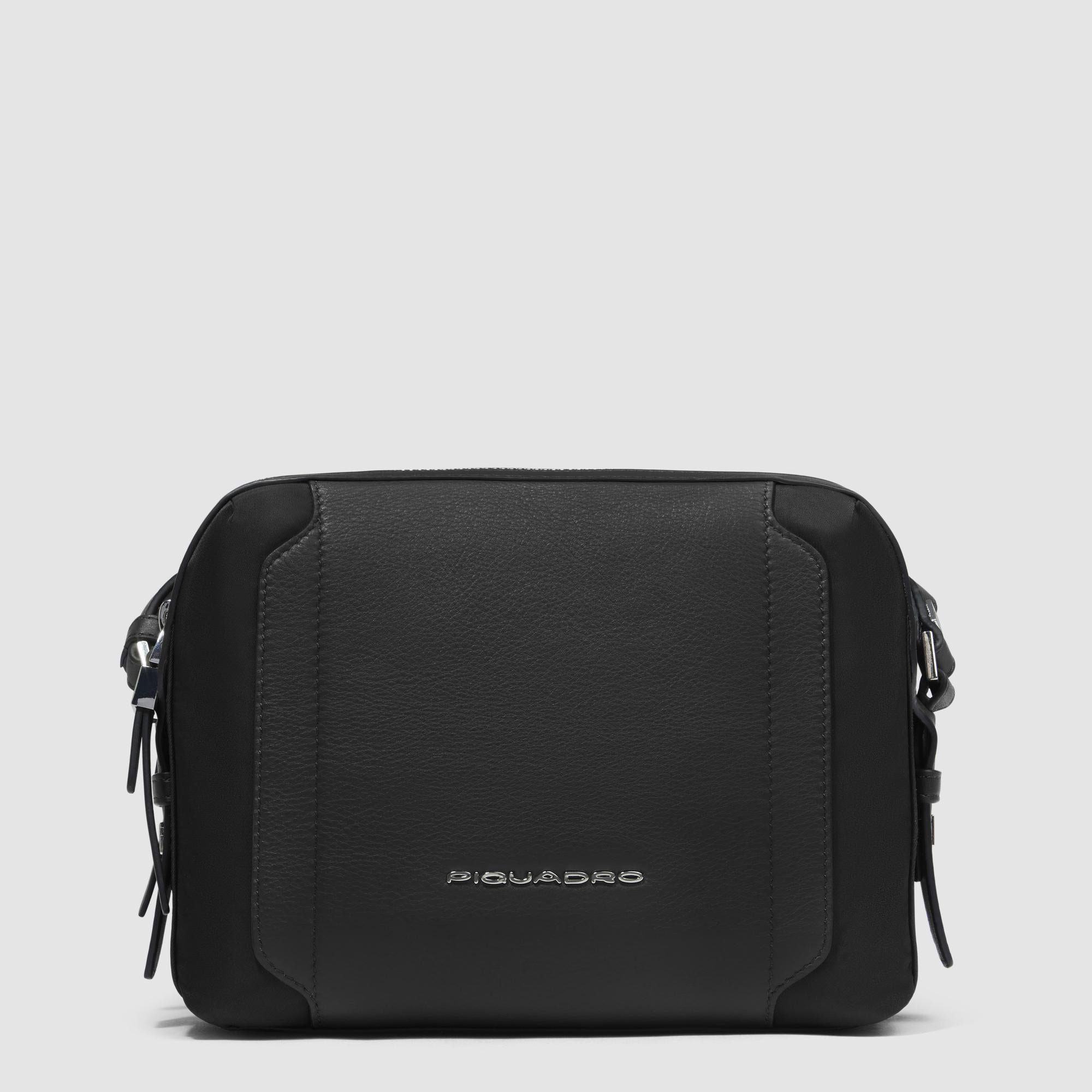 Women's shoulder bag model camera case in recycled fabric and leather PIQUADRO Black