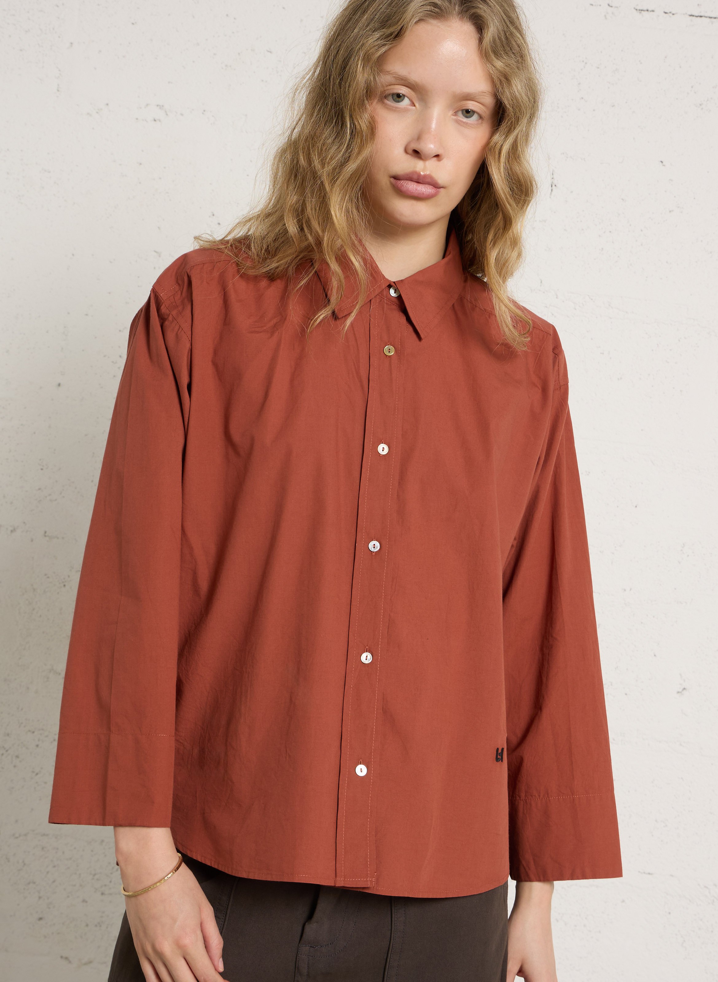 Chemise col chemise en coton LEON & HARPER