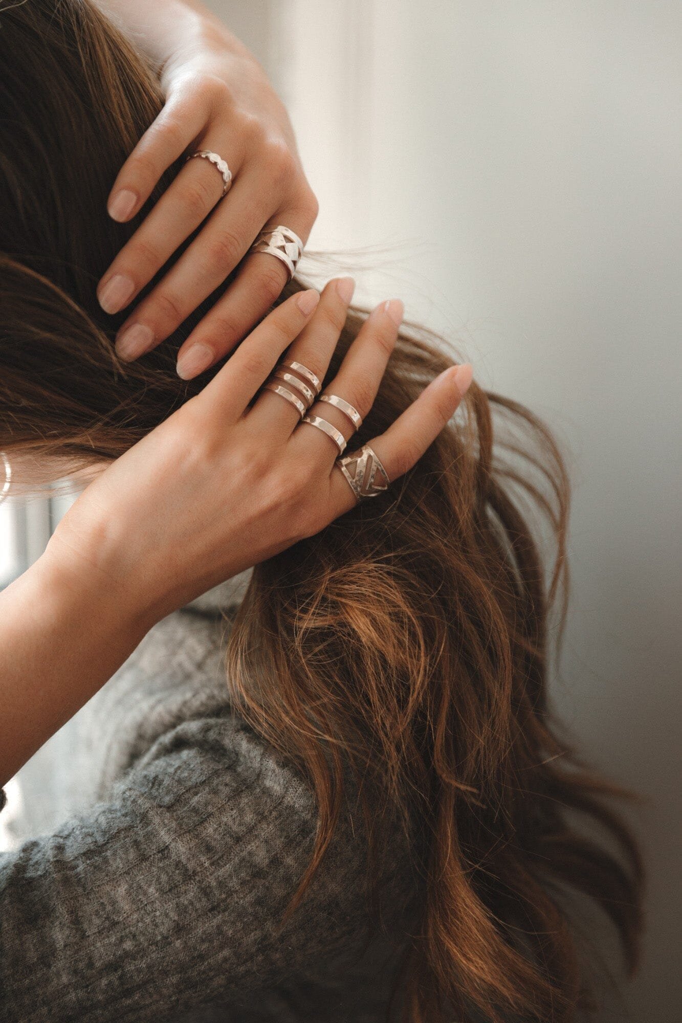 Hammered gold plated ring MONSIEUR SIMONE Silver