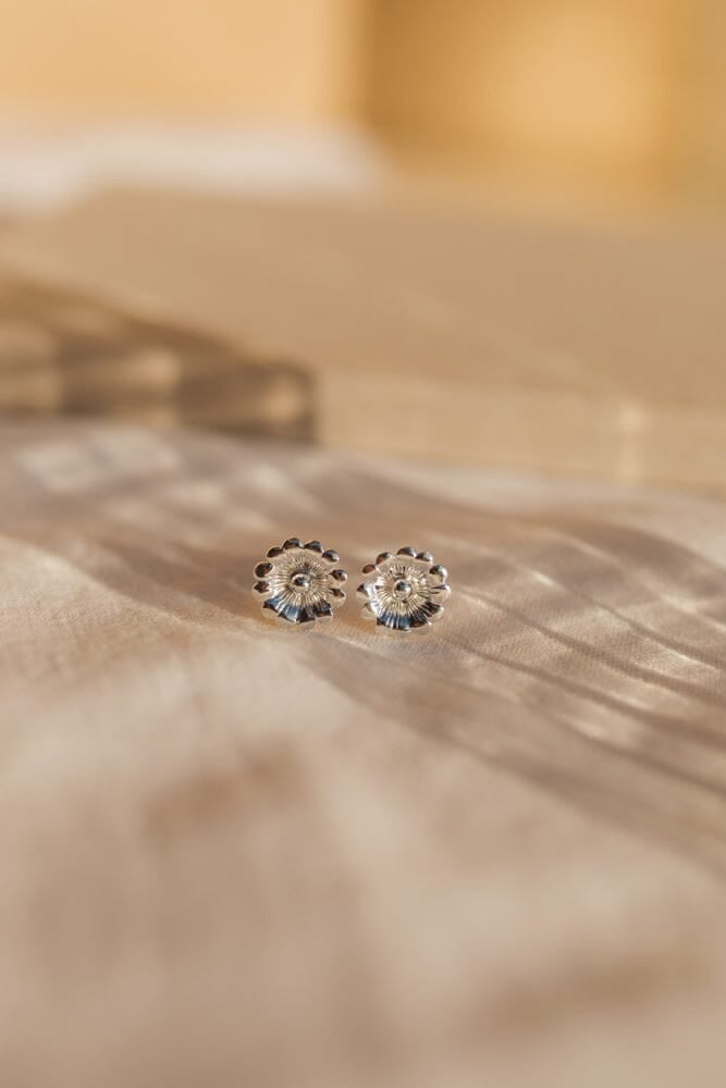 Gold-plated flower stud earrings MONSIEUR SIMONE Silver