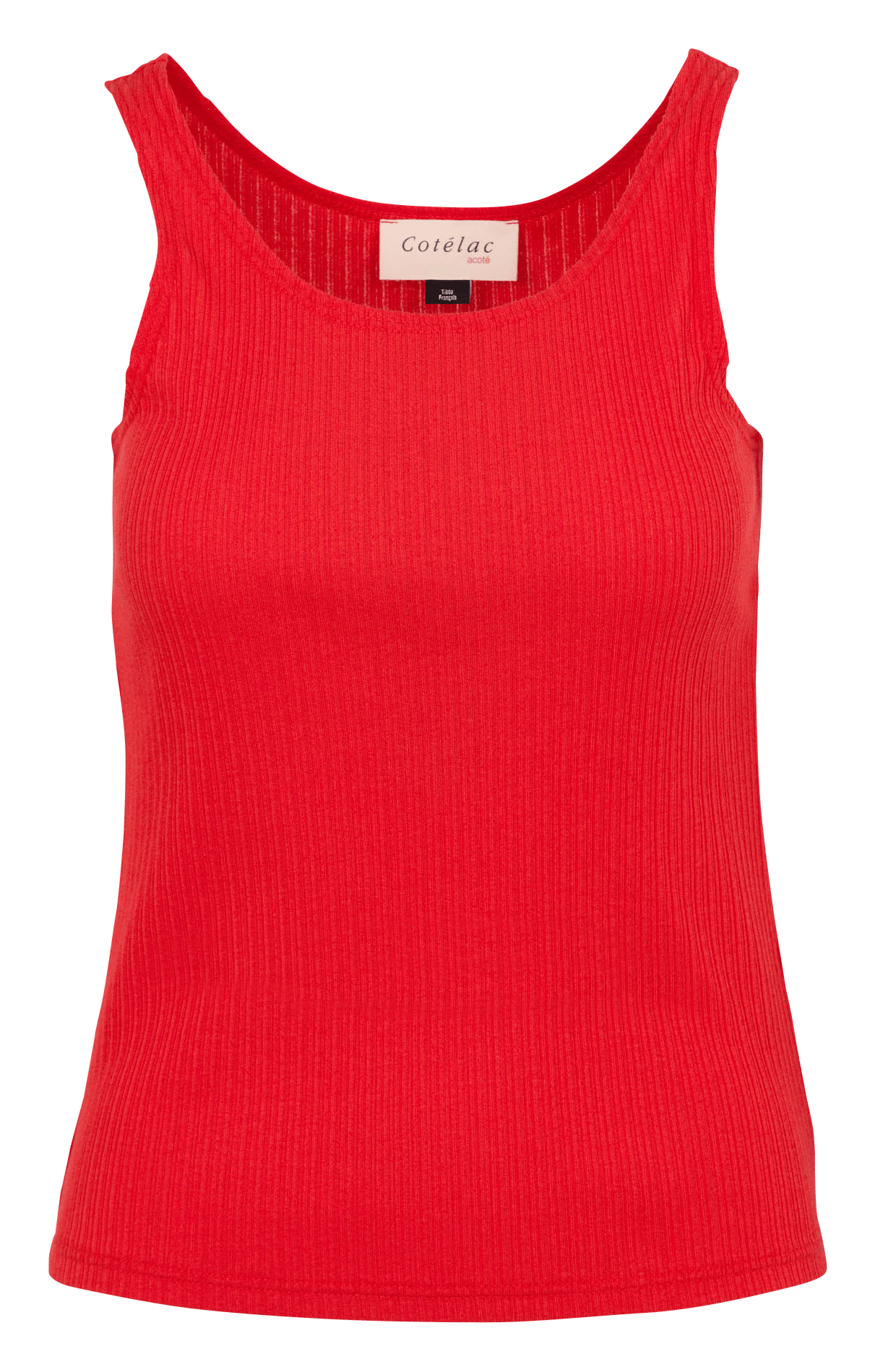 Débardeur droit en maille côtélée COTELAC ACOTE Rouge