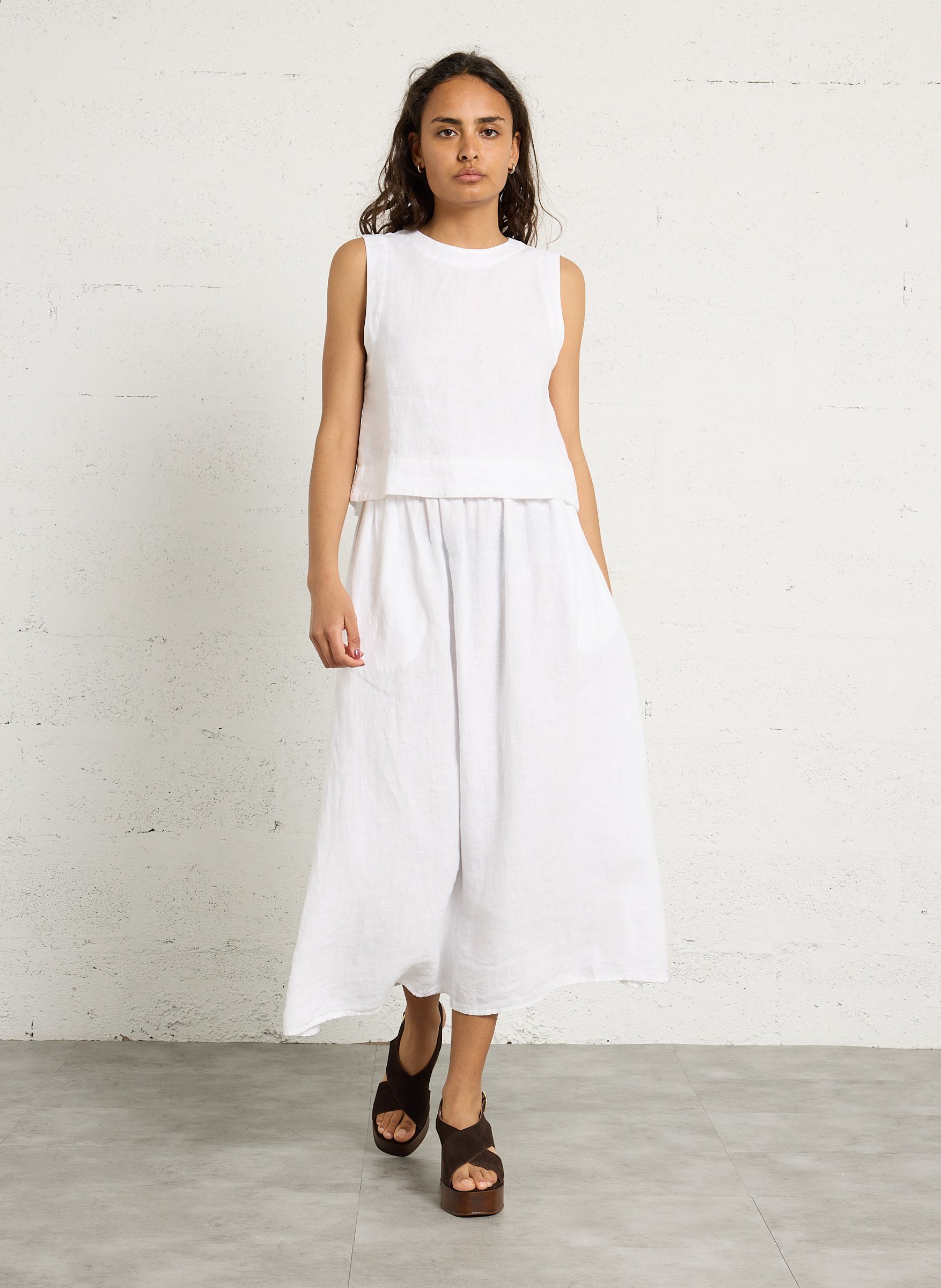 Jupe longue en lin THE NEW SOCIETY Blanc