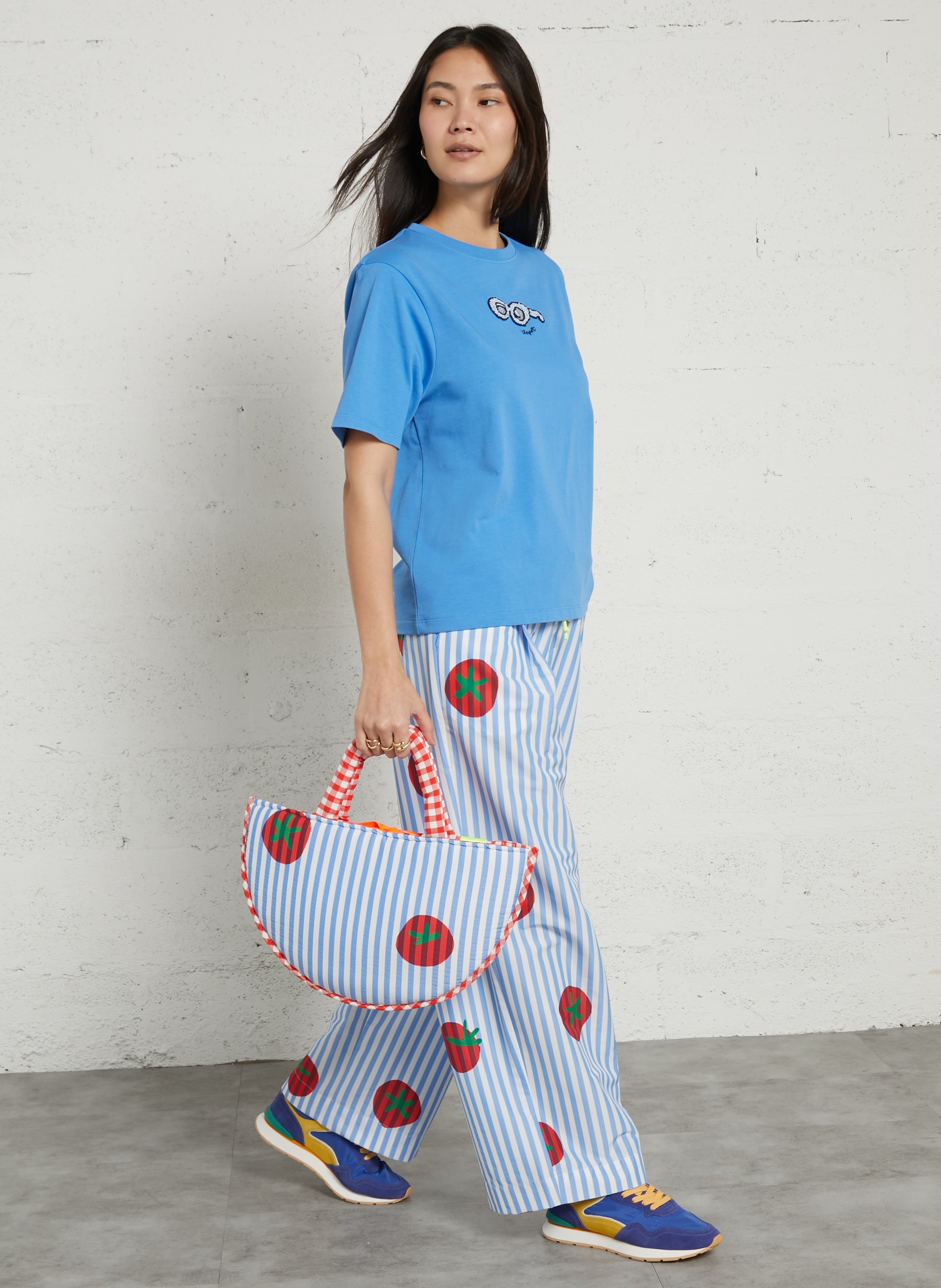 Handbag with patterns DR BLOOM Blue