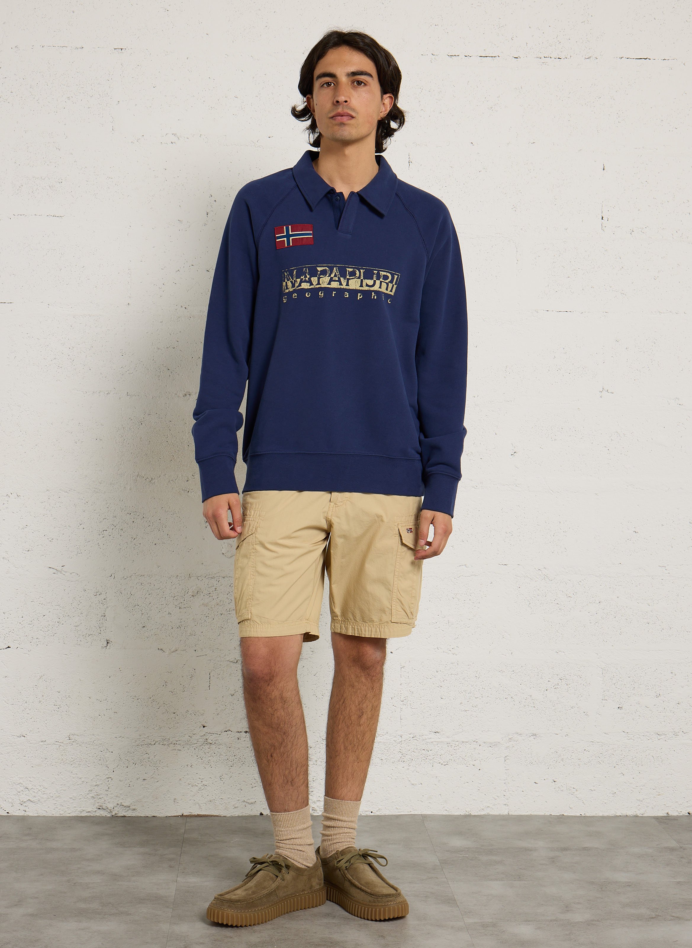 Gerade geschnittene Baumwollshorts NAPAPIJRI Beige