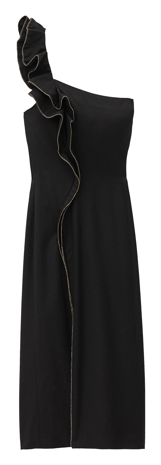 Halflange, asymmetrische jurk BA&SH Zwart