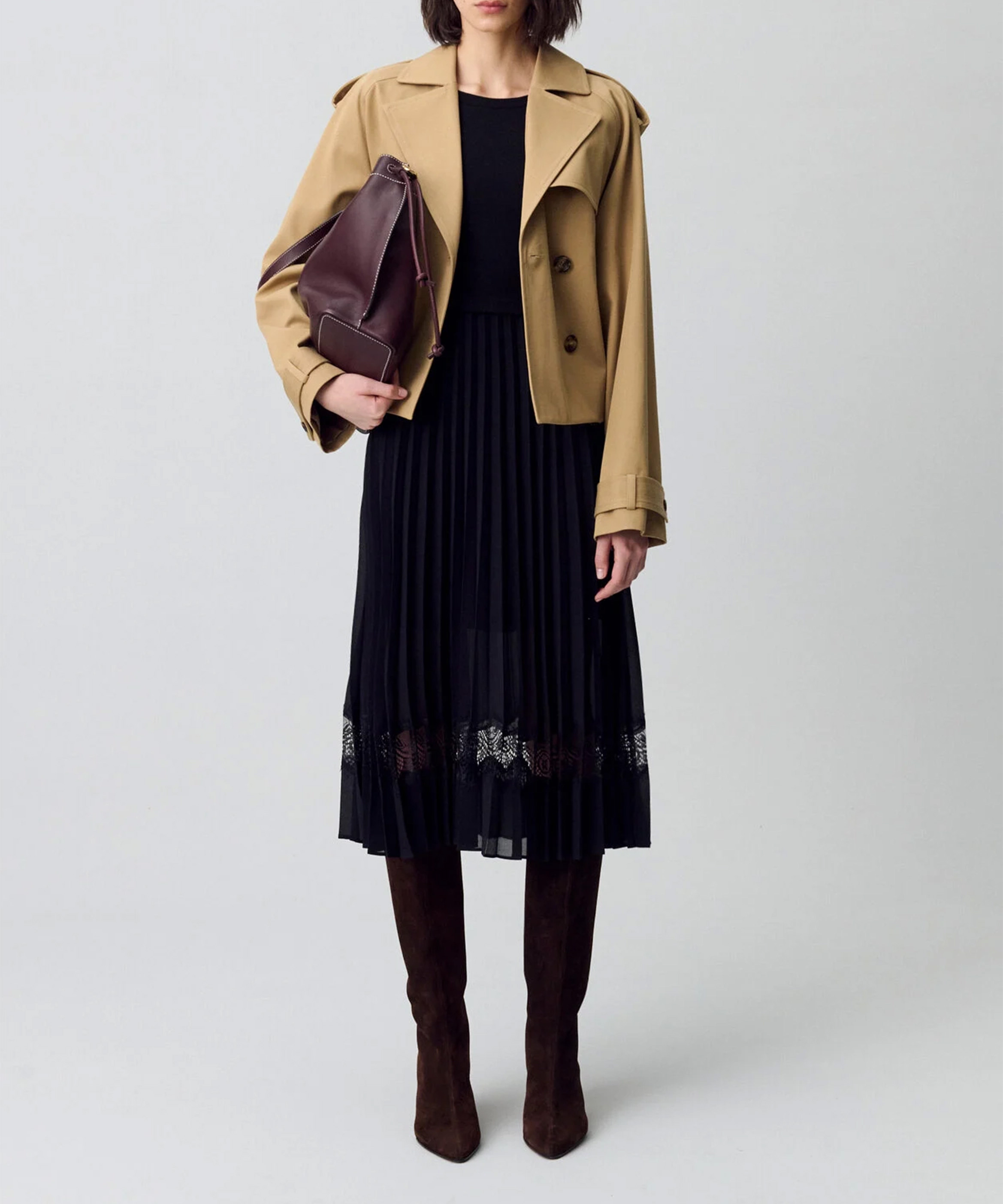 Robe midi bi-matière CLAUDIE PIERLOT Noir