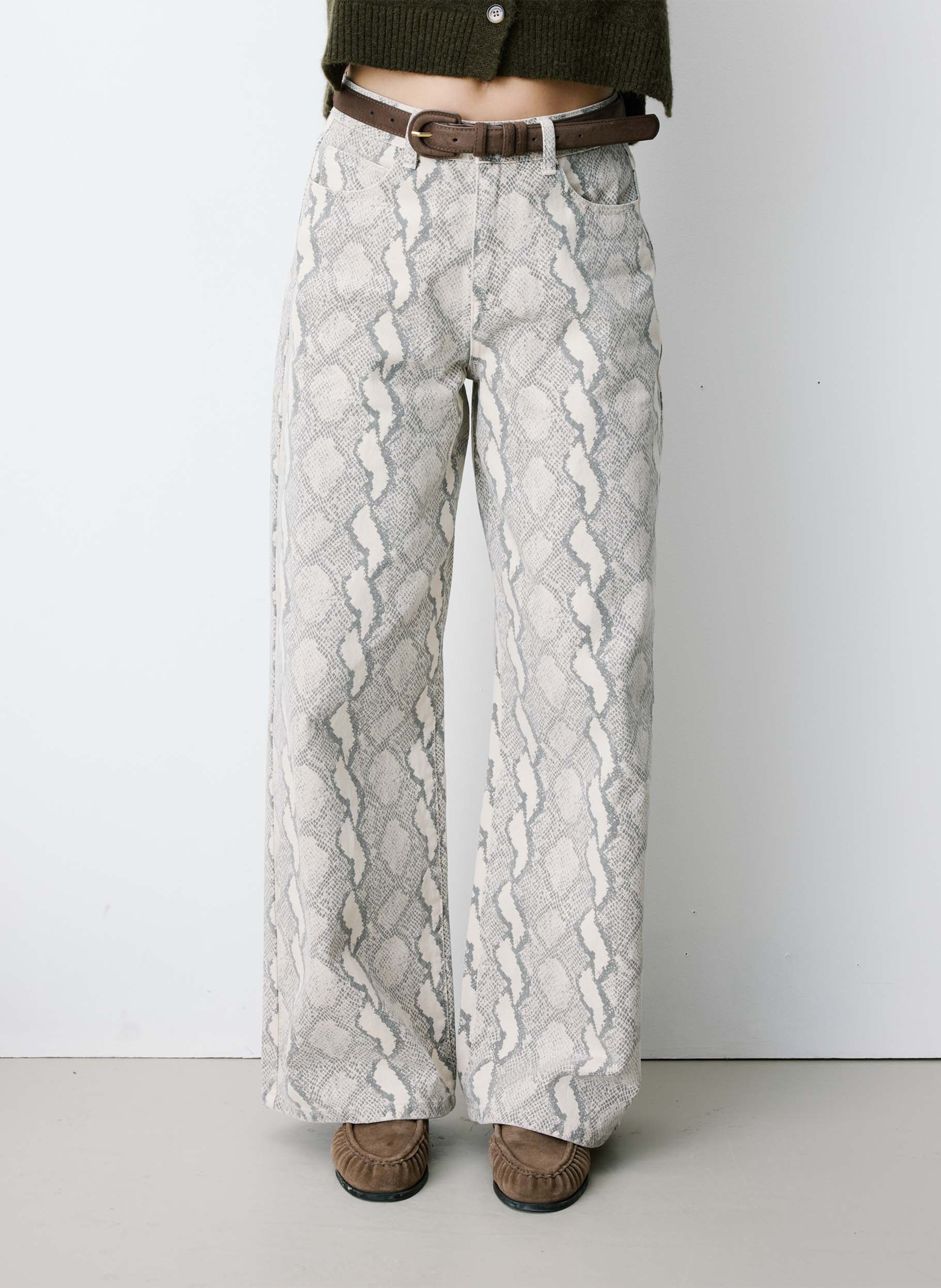 Wijde, katoenen jeans met print GRACE ET MILA Veelkleurig