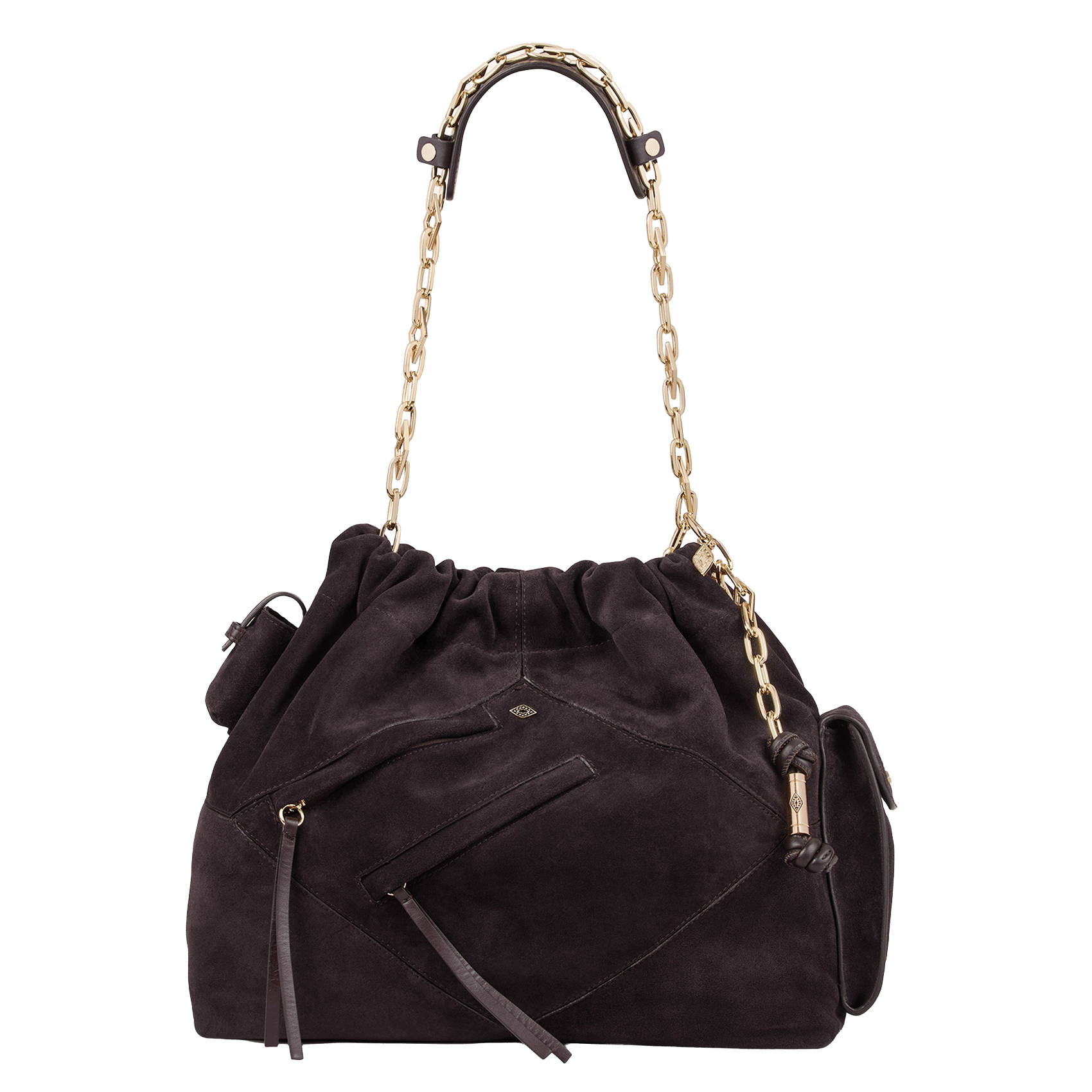 Leather shoulder bag BA&SH Purple