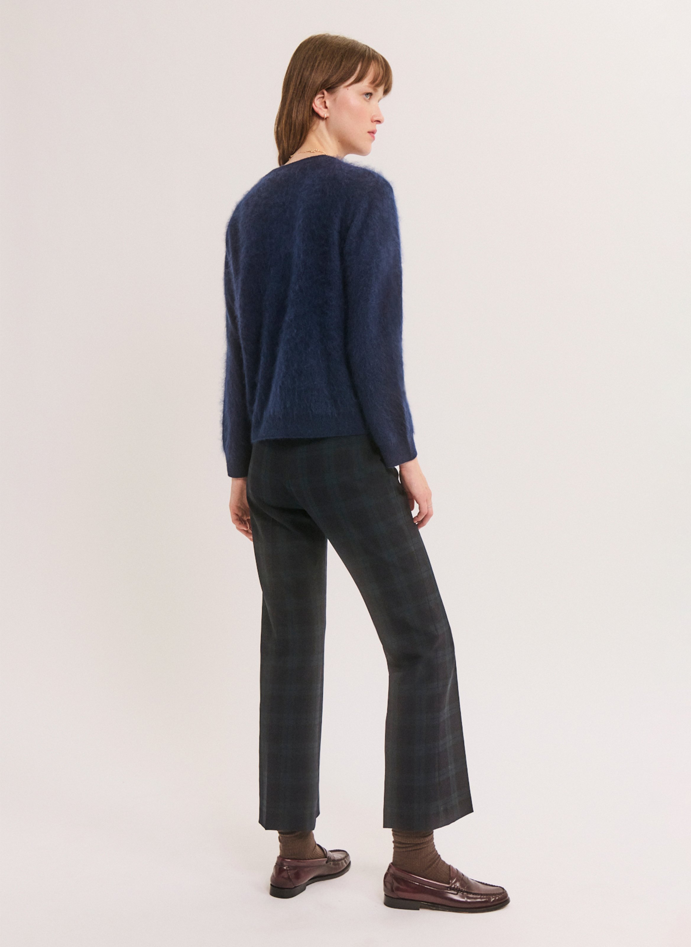 Rechte wollen cardigan PABLO Blauw