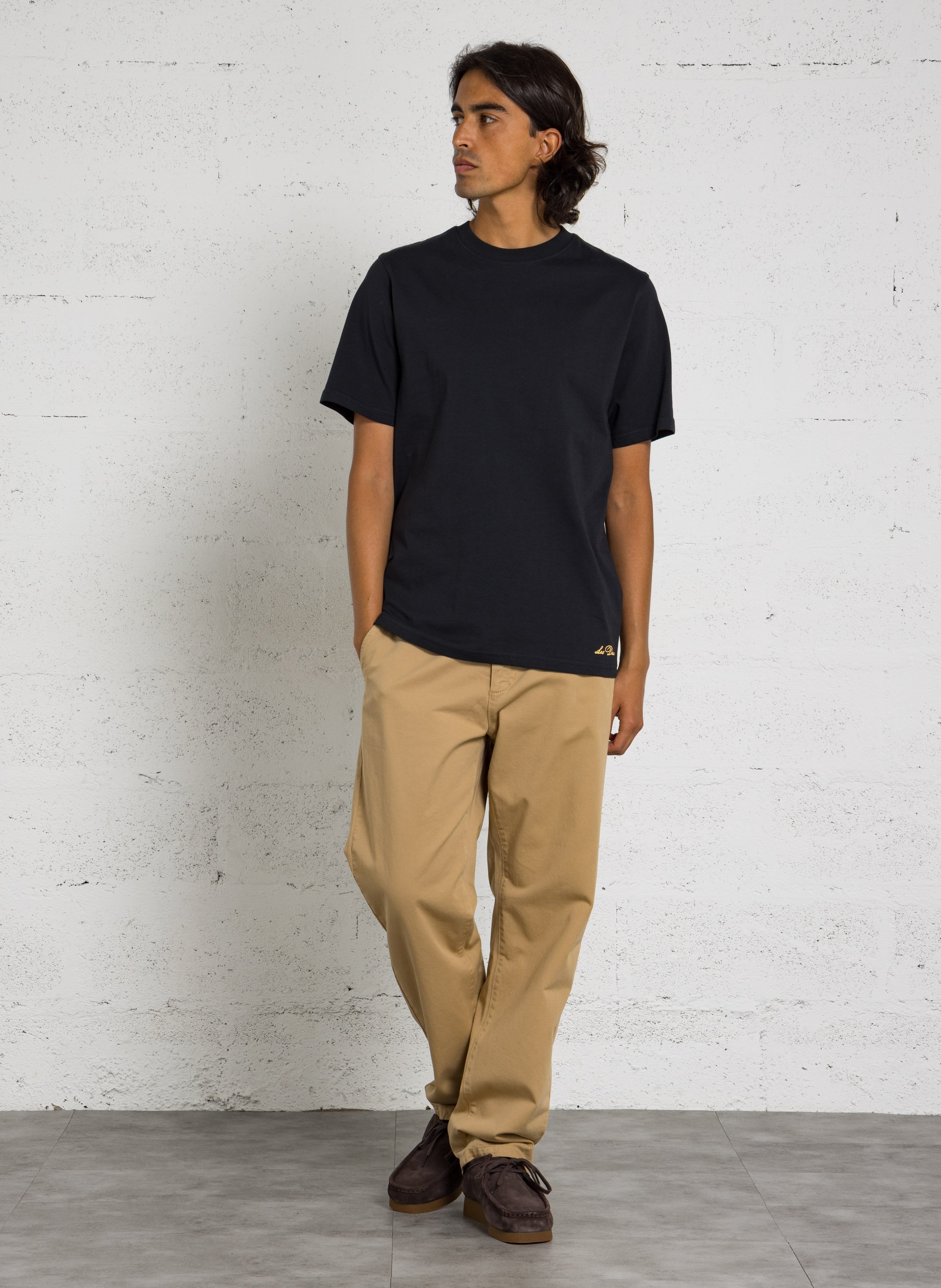 Tee-shirt col rond en coton bio LES DEUX Noir