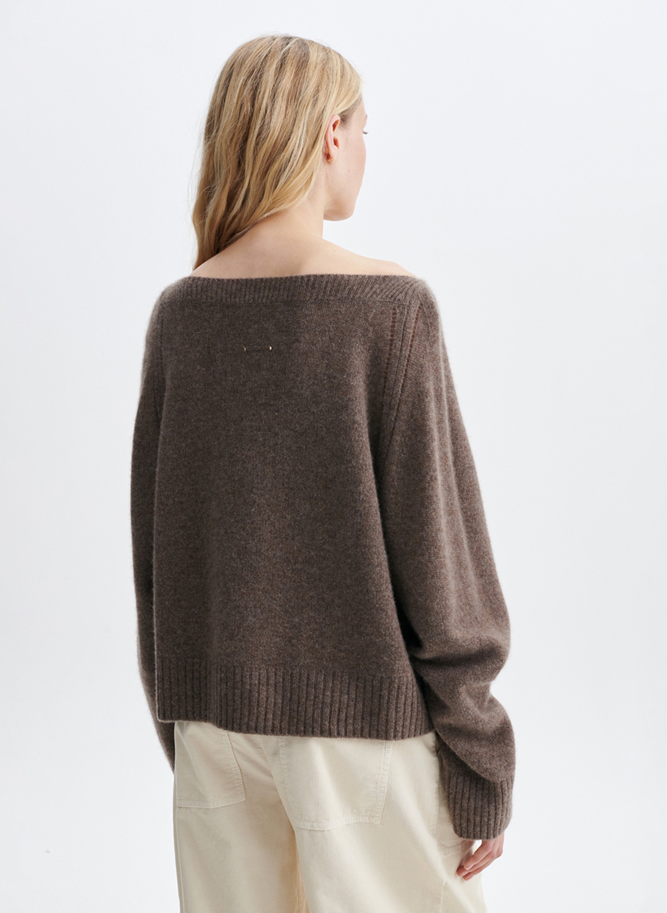 Loose-fit cashmere boat-neck sweater | Beige VANESSA BRUNO Women