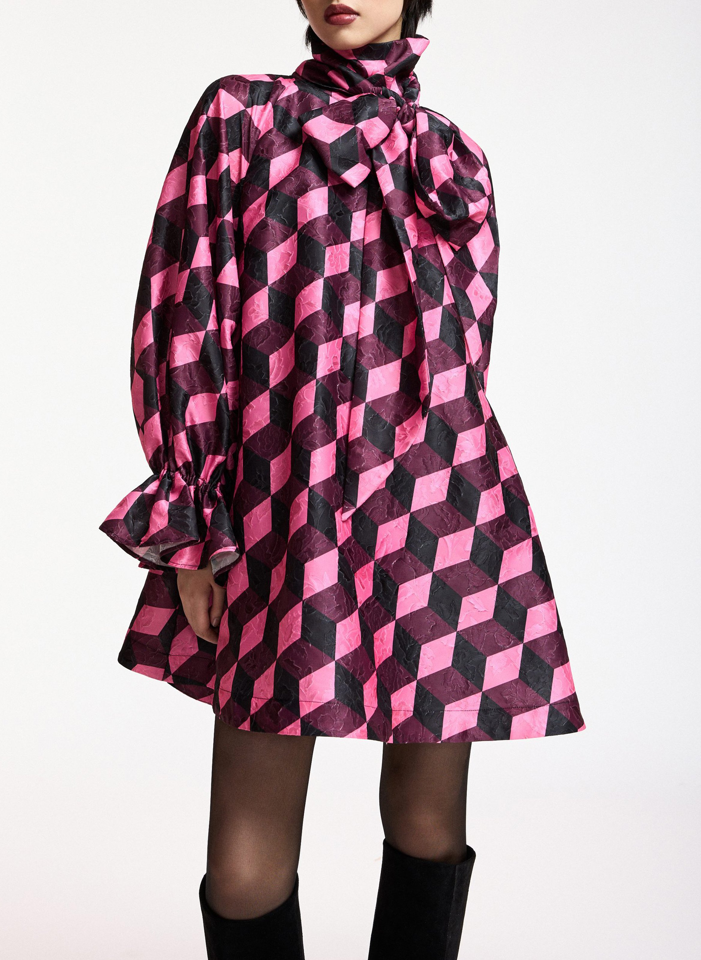 Robe courte large imprimée ESSENTIEL ANTWERP Rose