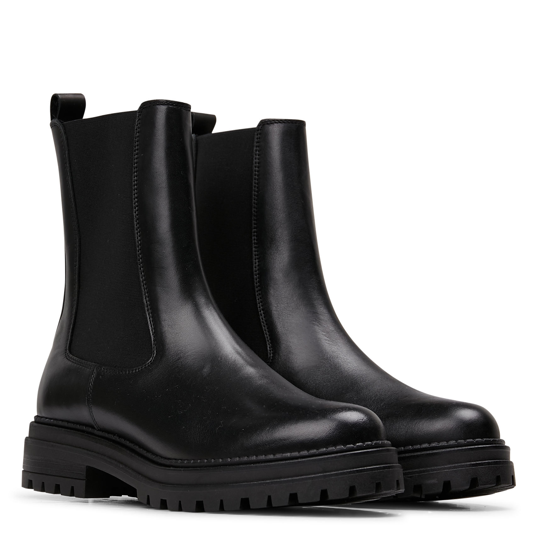 Smooth leather mid-calf boots COSMOPARIS Black