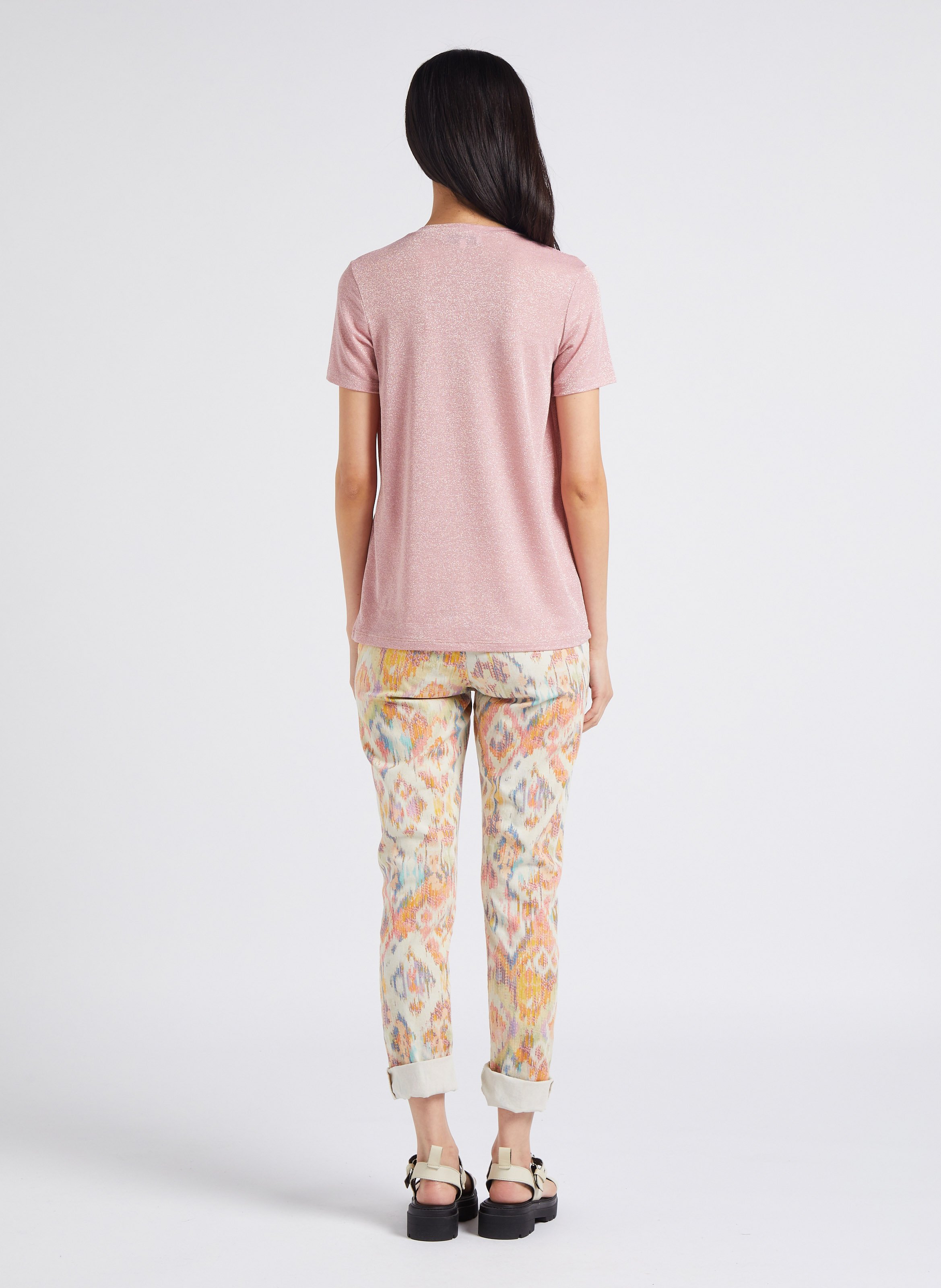 Low-rise cotton-blend pants PLEASE Beige