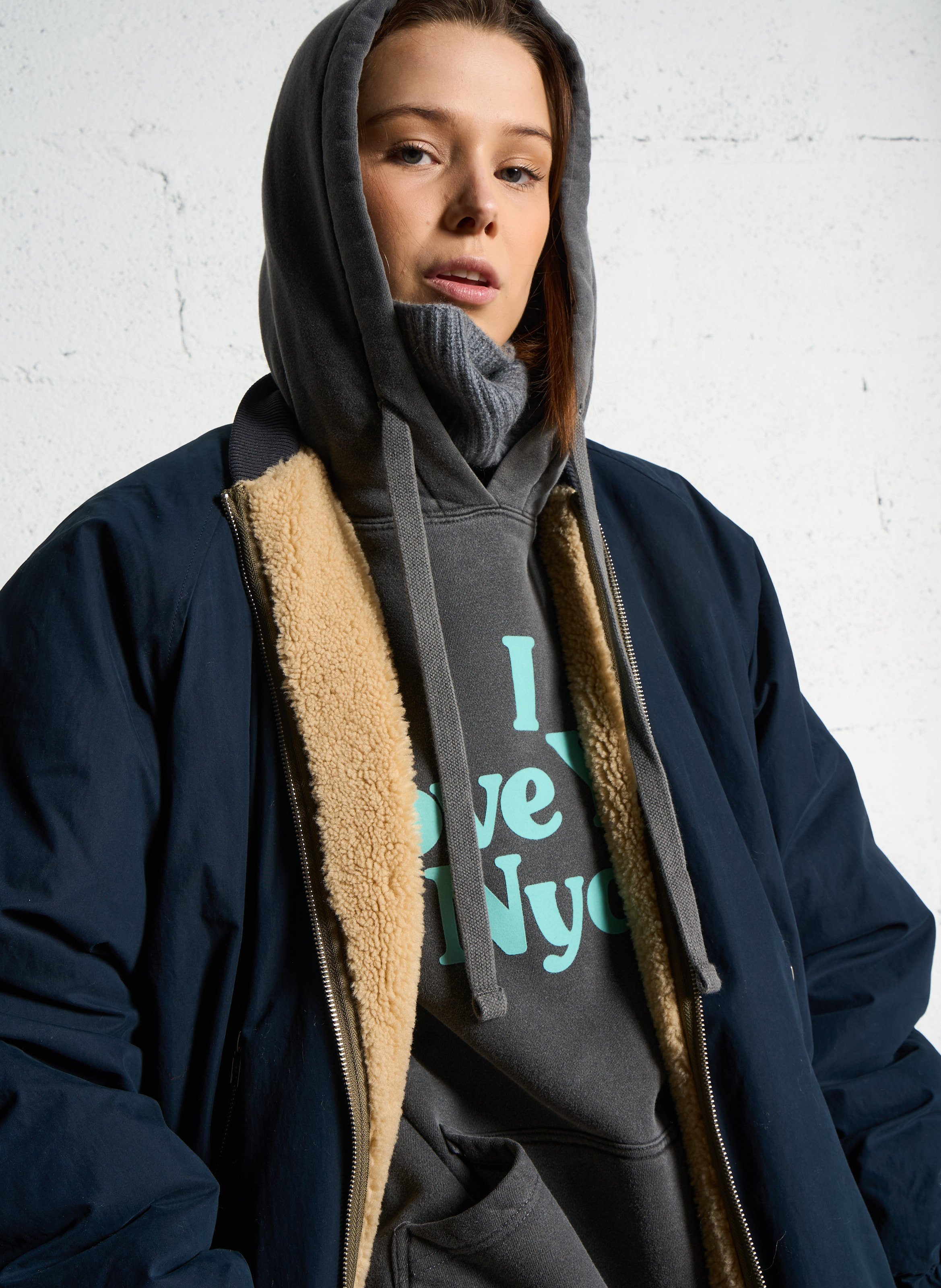 Oversized omkeerbare parka van gemengd katoen BELLEROSE Blauw