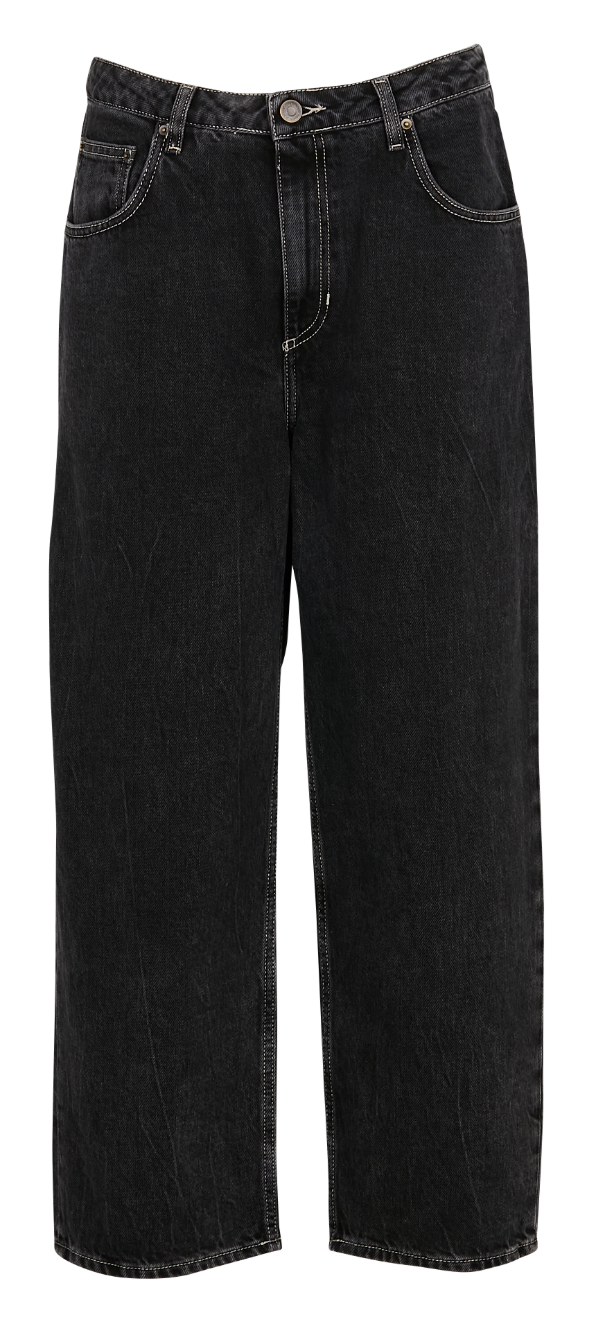 - Straight leg- High waist- Zip fastening- Belt loops- 5 pockets- Stretch cotton AMERICAN VINTAGE Black