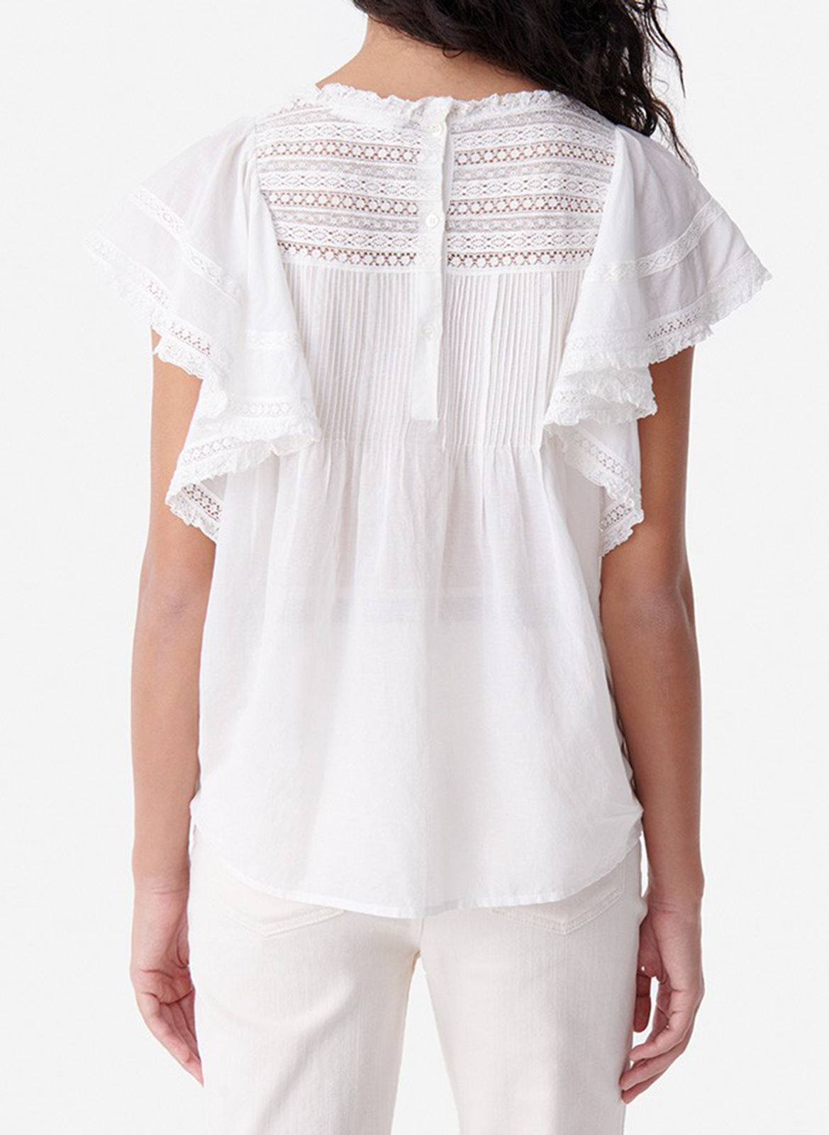 Gerade geschnittene Bluse aus Baumwoll-Mix VANESSA BRUNO Weiss