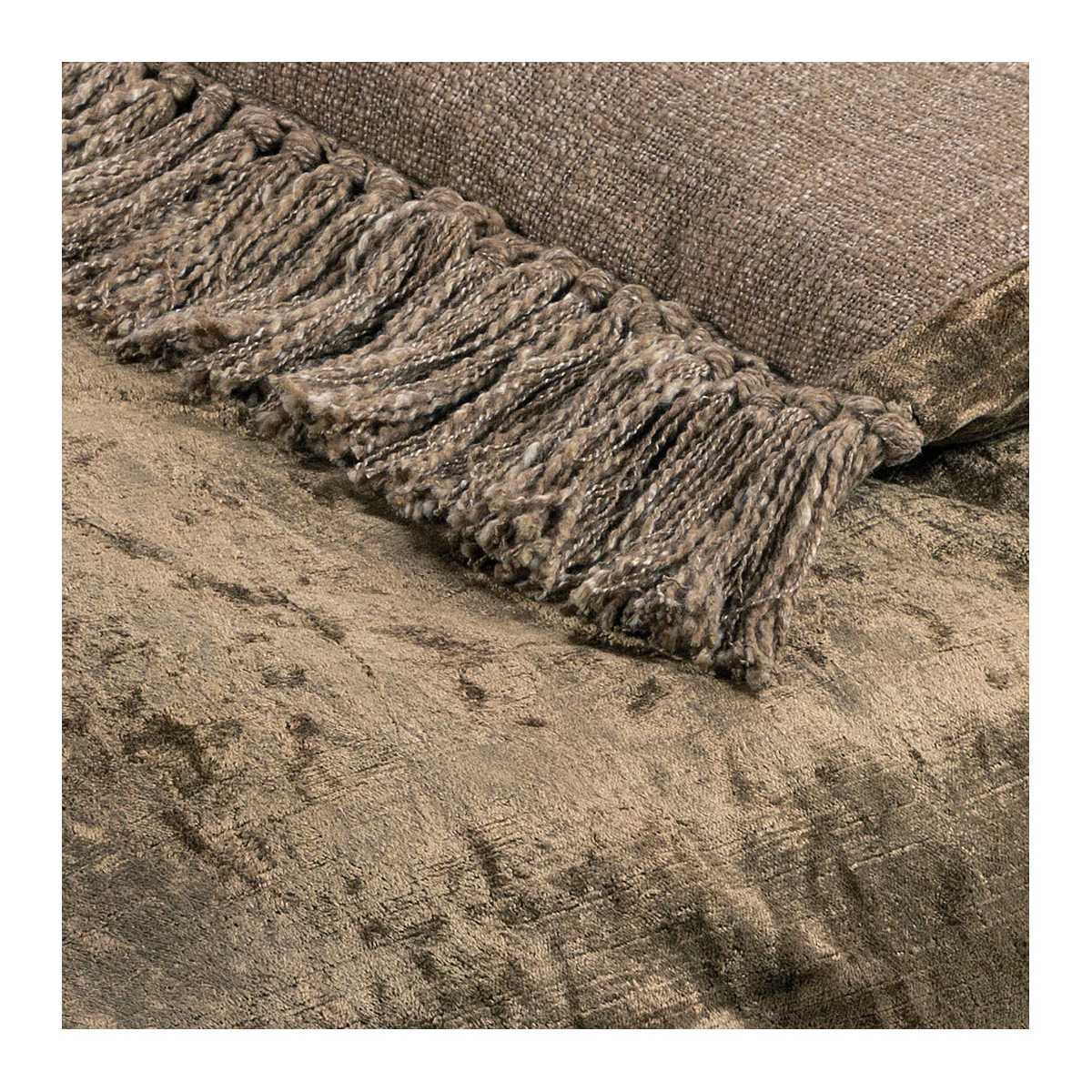 Futon en velours irisé BLANC D'IVOIRE Marron